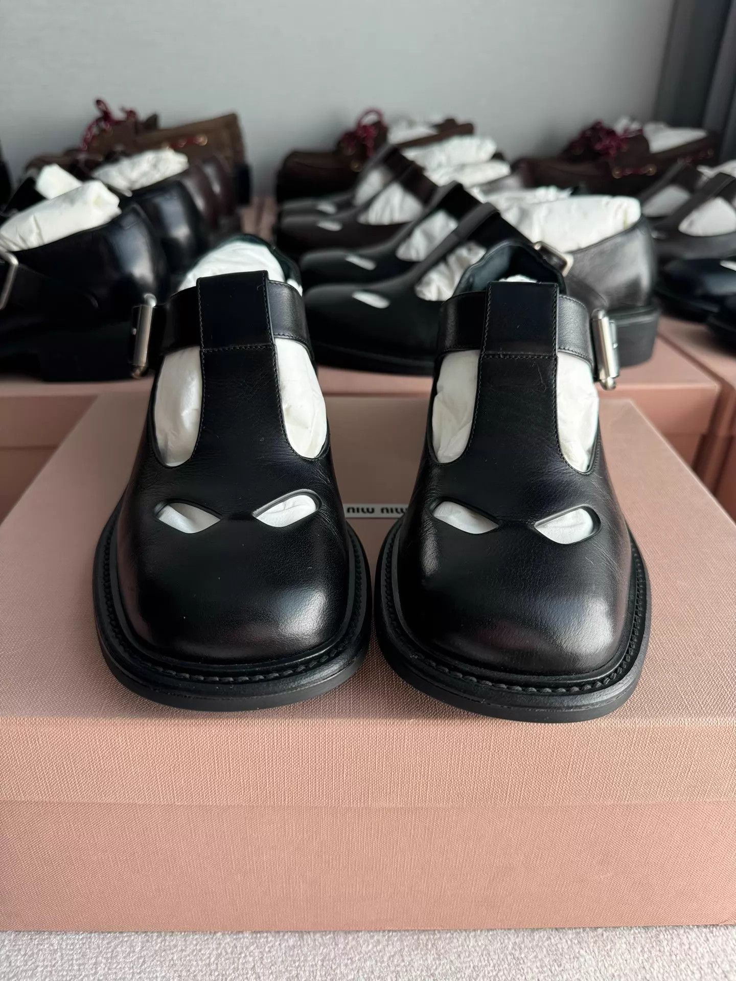 Miu Miu MIU MIU T-bar Mary Jane Black Leather Pump Size US 5.5 / IT 35.5 - 2 Thumbnail