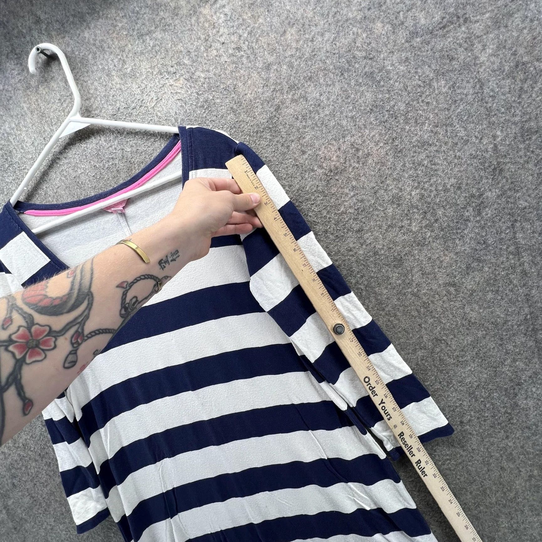 Lilly Pulitzer Lilly Pulitzer Shirt Dress Womens Medium Blue Striped Scoop Neck 3/4 Sleeve 41958 Size M / US 6-8 / IT 42-44 - 3 Thumbnail