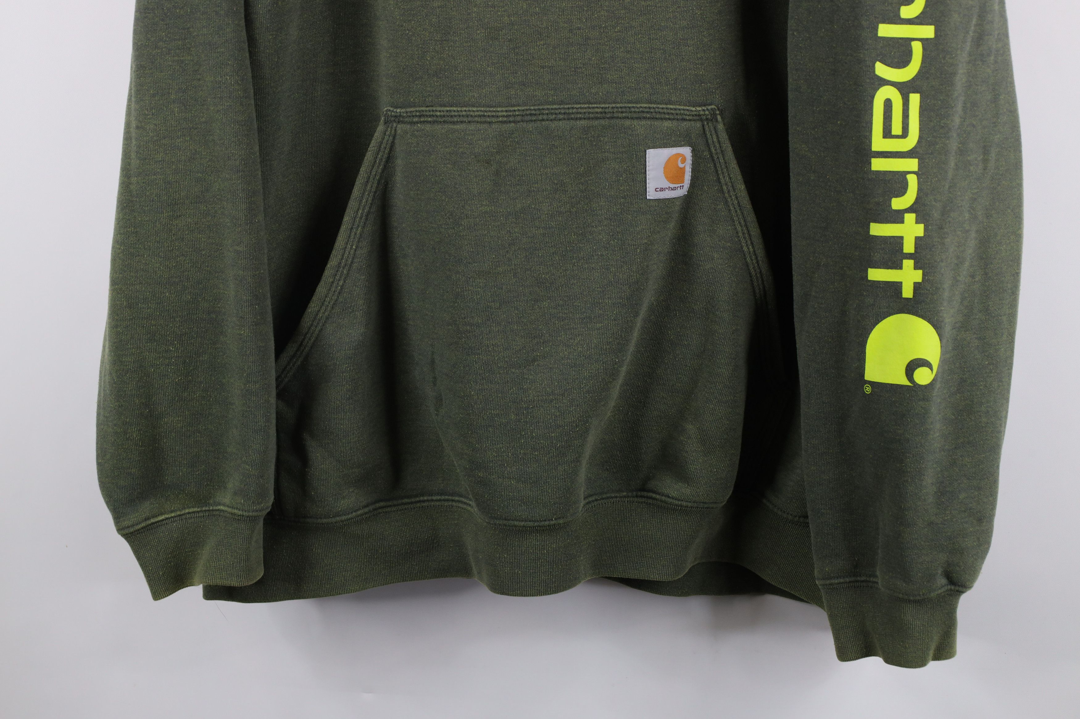 Carhartt × Vintage Vintage Carhartt Box Logo Hoodie Sweatshirt Heather Green Size US XXL / EU 58 / 5 - 3 Thumbnail