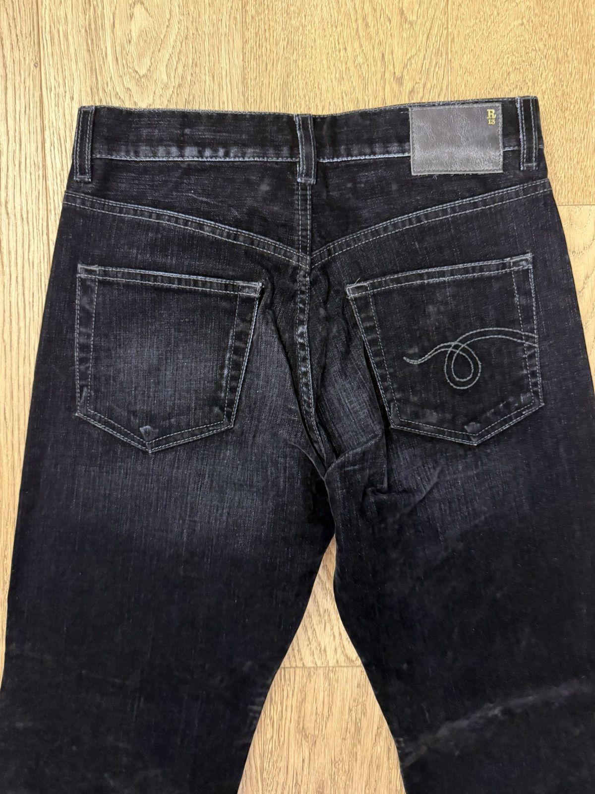 R13 R13 ROMEO JEAN FLOCKED BLACK Size 24" / US 00 / IT 34 - 5 Thumbnail