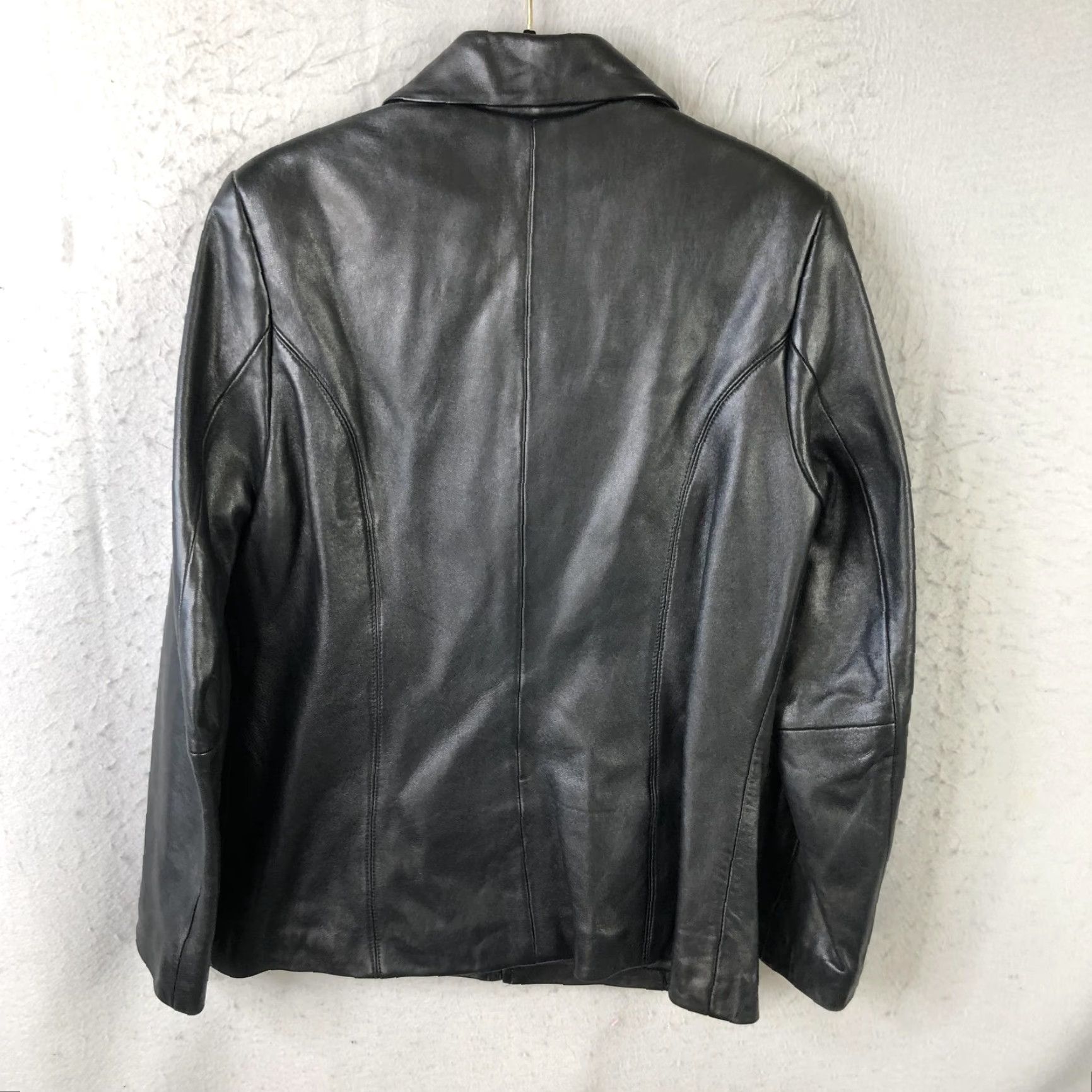 Kasper Kasper Jacket Womens S Black Genuine Leather Zip Collared Lined Classic Size S / US 4 / IT 40 - 2 Thumbnail