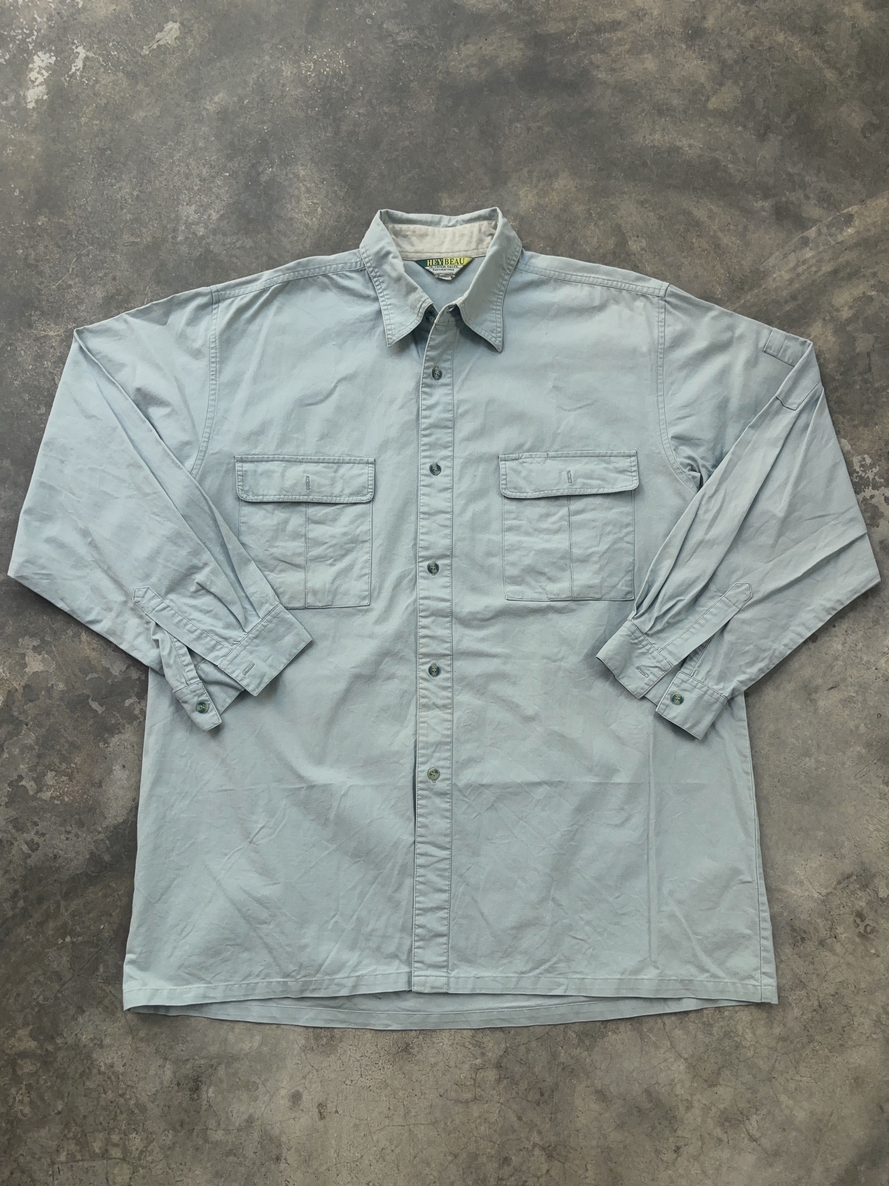 Other Hey Beau Workwear Vintage Light Blue Button Up Shirt Size US L / EU 52-54 / 3 - 1 Thumbnail
