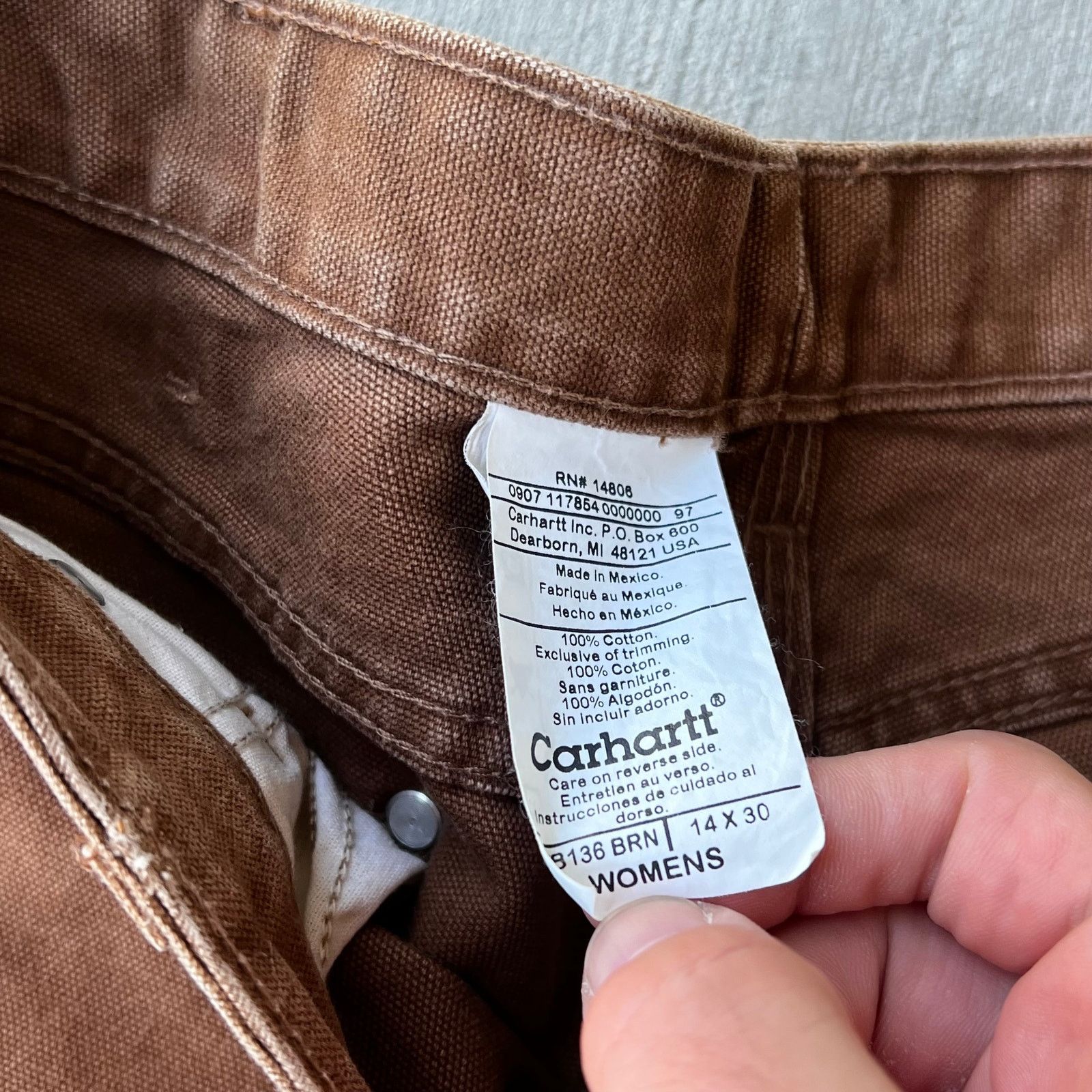 Carhartt × Vintage Carhartt WOMENS brown double knee work wear carpenter pants Size US 32 / EU 48 - 7 Thumbnail