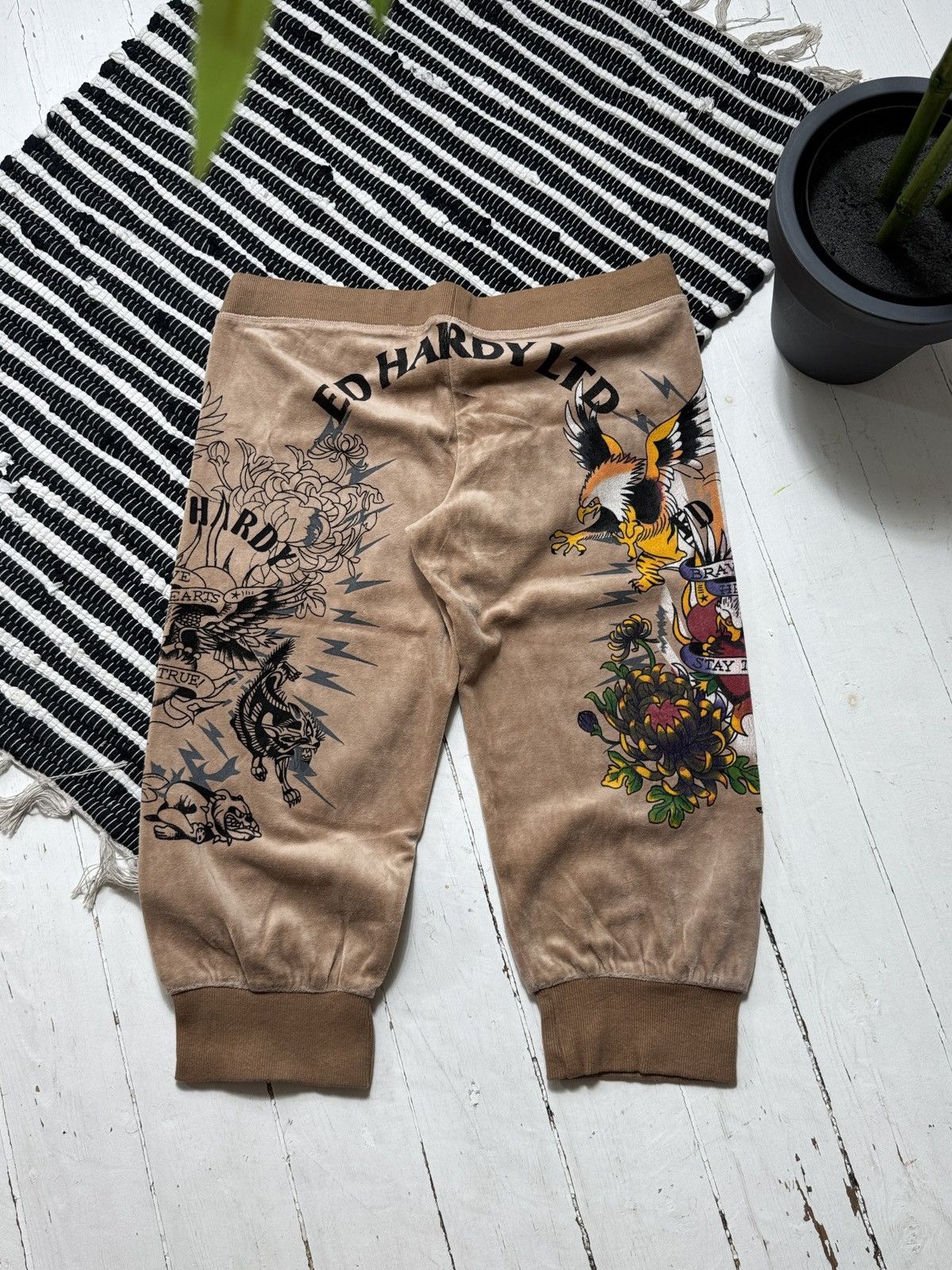 Ed Hardy VINTAGE ED HARDY VELOUR PRINTED 2000s TRACKSUIT SET Size M / US 6-8 / IT 42-44 - 8 Thumbnail