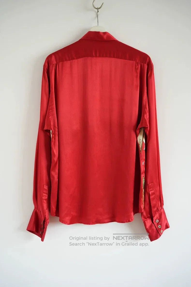 Yohji Yamamoto Yohji Yamamoto Red Silk Shirt with Print- Size US M / EU 48-50 / 2 - 2 Thumbnail
