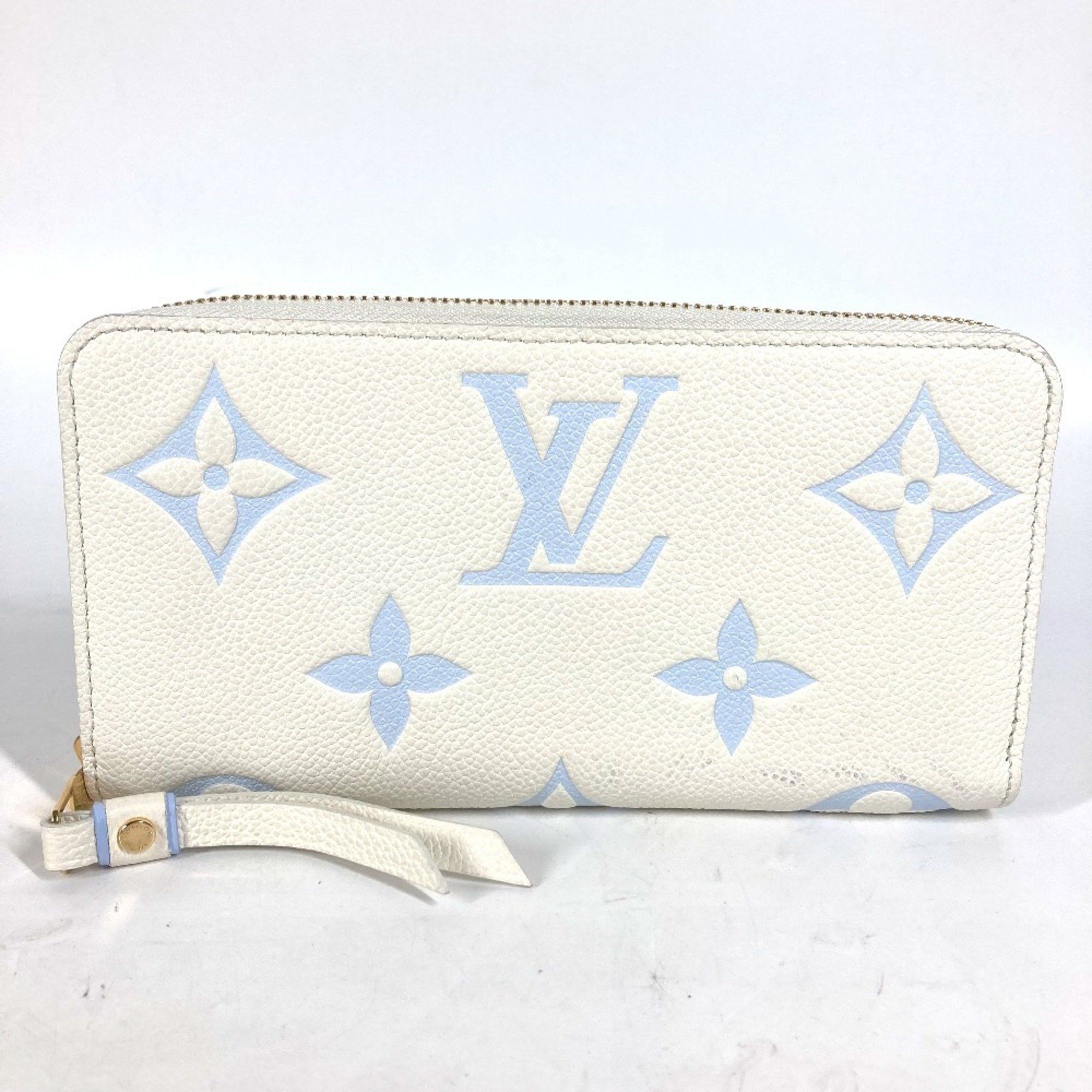 Louis Vuitton LOUIS VUITTON M83308 Monogram Empreinte Zippy Wallet, Round Zipper Long Leather, Women's, Latte White/Candy Blue Size ONE SIZE - 1 Thumbnail