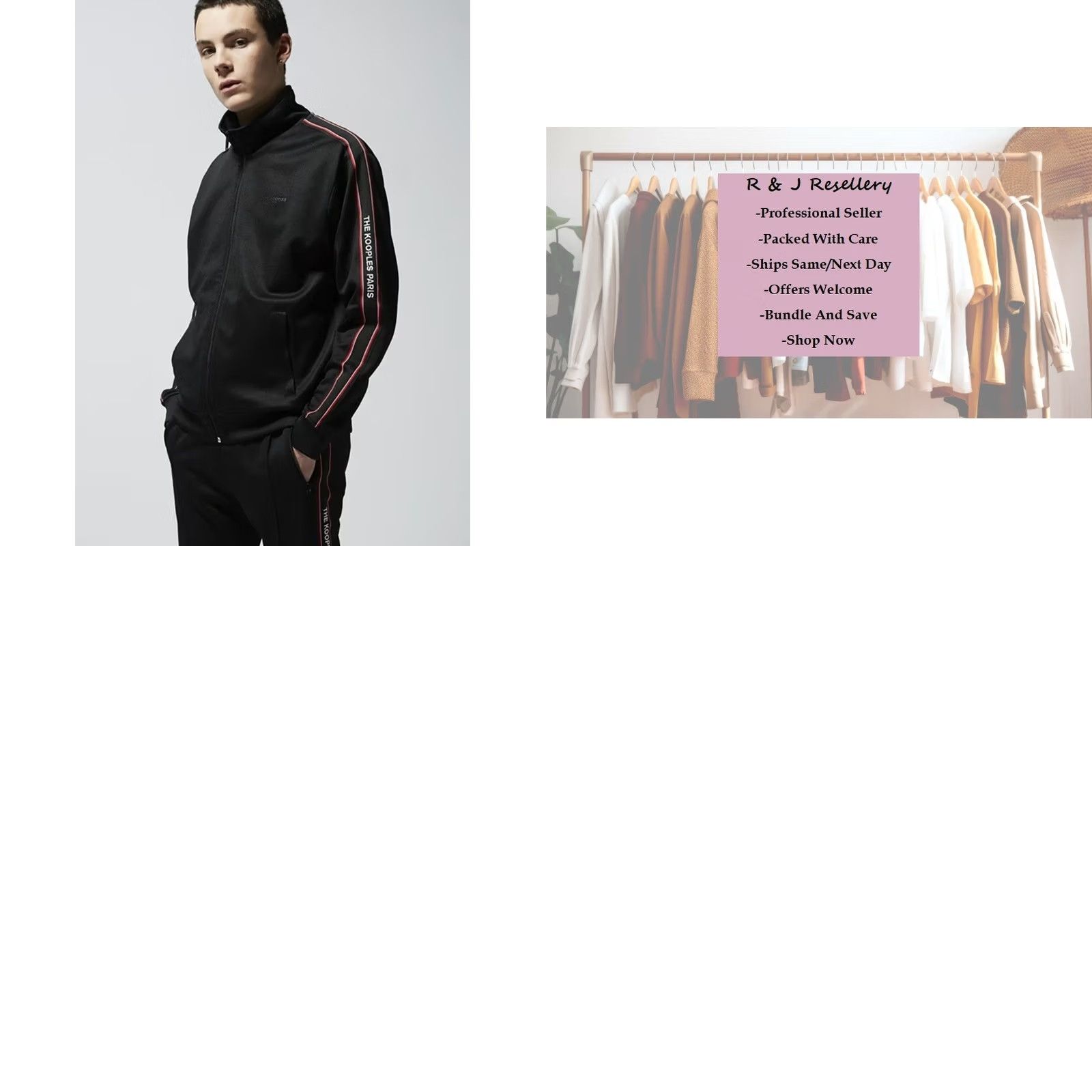 The Kooples The Kooples Mens Jacket Track Jacket XS Black Solid Zip Size US XS / EU 42 / 0 - 8 Thumbnail