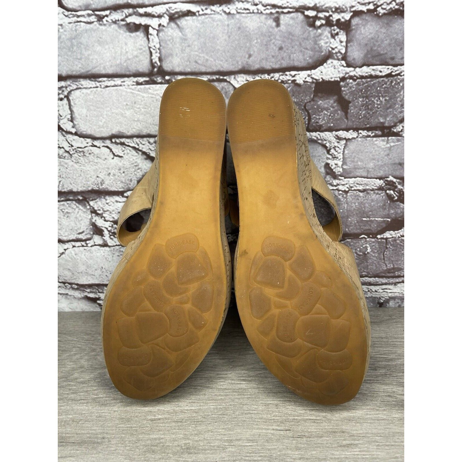 Other Kork Ease Tan Leather Cork Platform Strap High Wedge Sandals Size US 10 / IT 40 - 8 Thumbnail