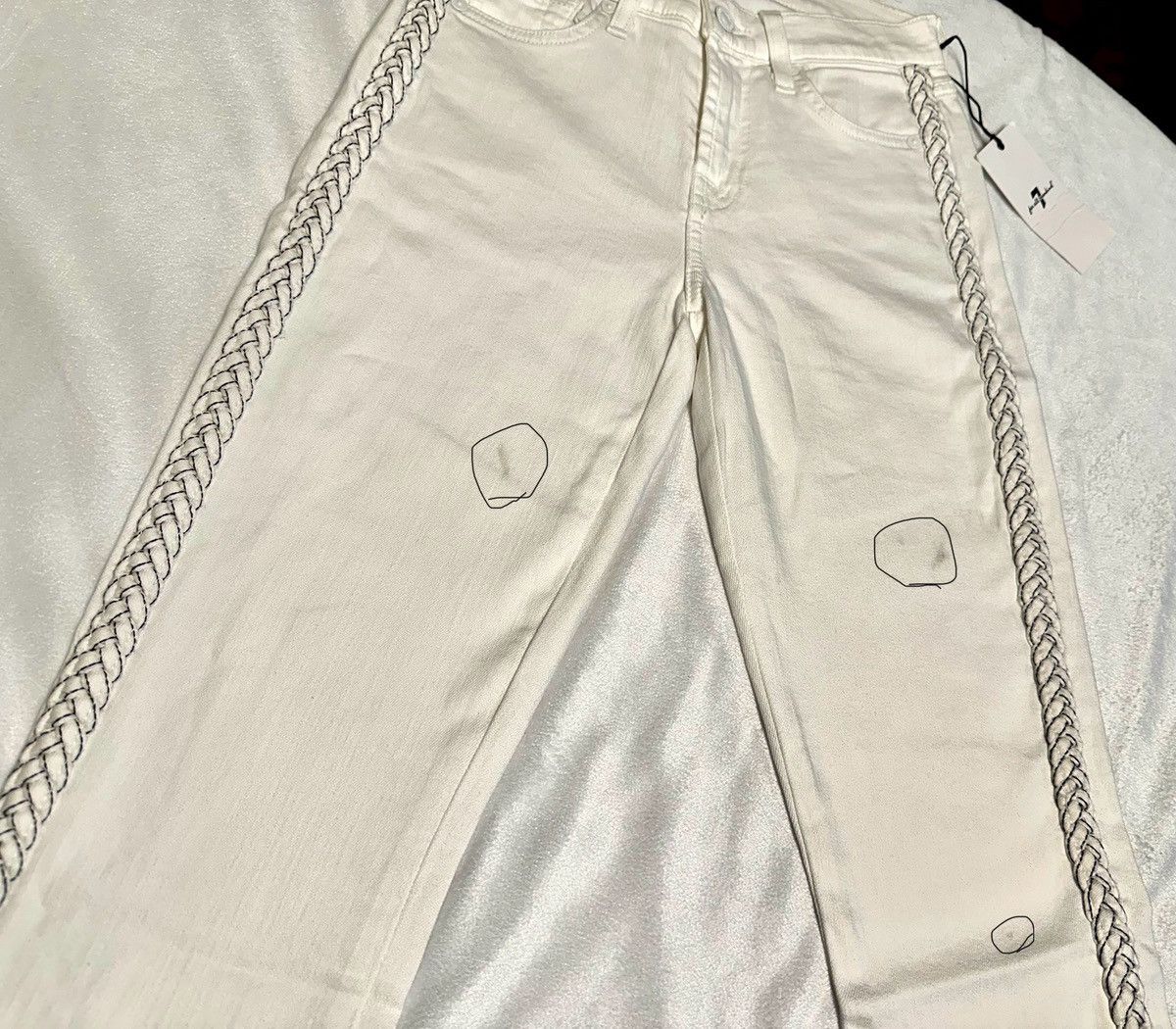 7 For All Mankind NWT 7 for All Mankind Skinny Ankle Braided White Jeans-24x27 Size 24" / US 00 / IT 34 - 8 Thumbnail
