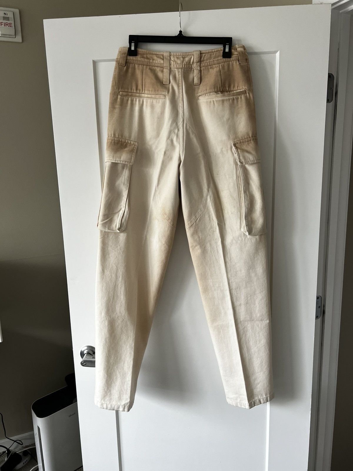 Acne Studios Acne Studios: Beige High-Waisted Cargo Pant Size US 32 / EU 48 - 2 Thumbnail