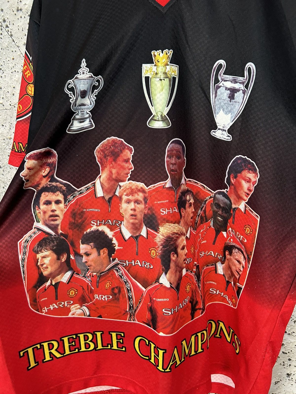Vintage Vintage Manchester United 90s Treble Champions Rare Size US L / EU 52-54 / 3 - 3 Thumbnail