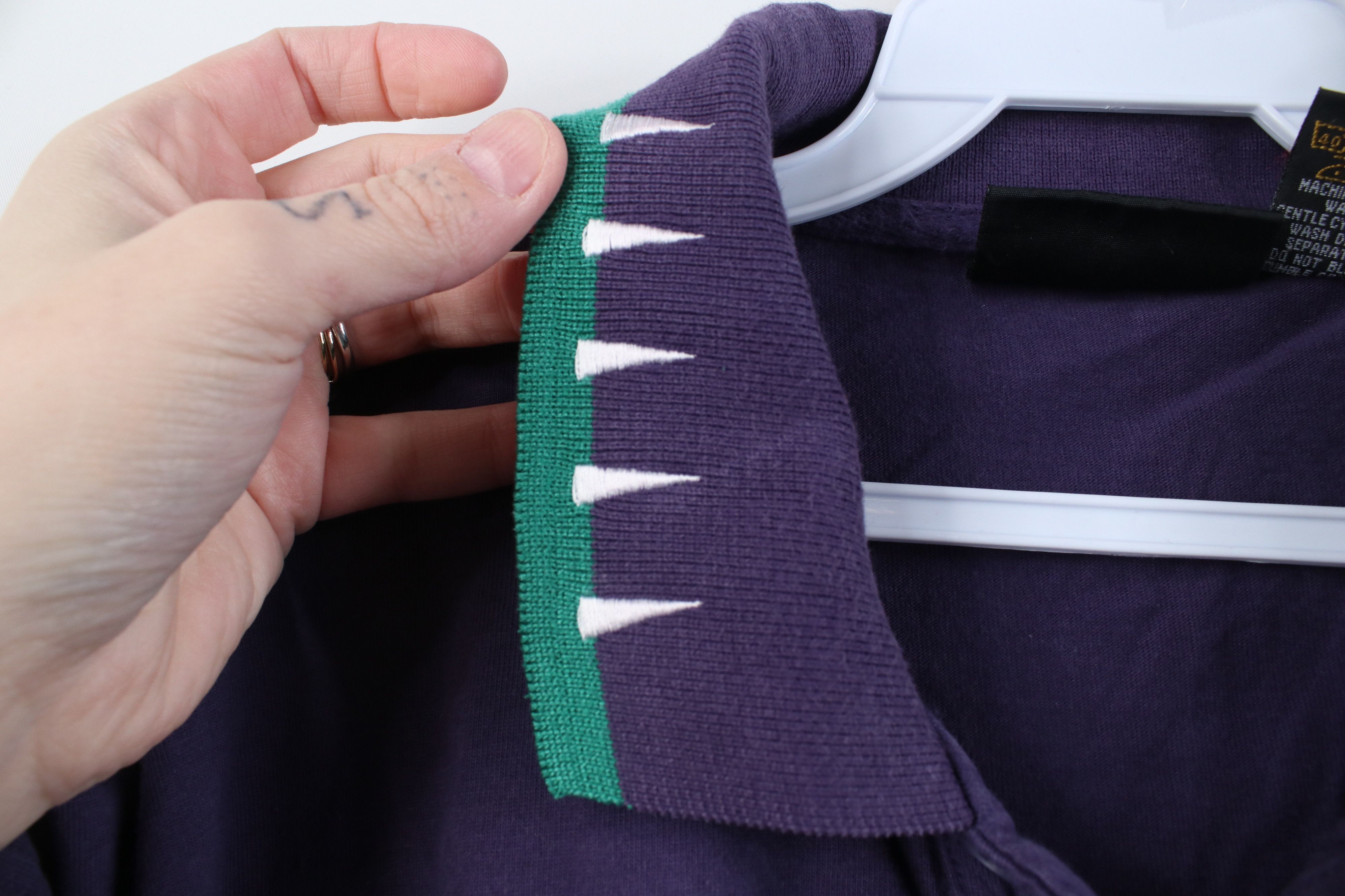 Vintage Vintage 90s Streetwear Geometric Knit Golf Polo Shirt Size US L / EU 52-54 / 3 - 8 Thumbnail