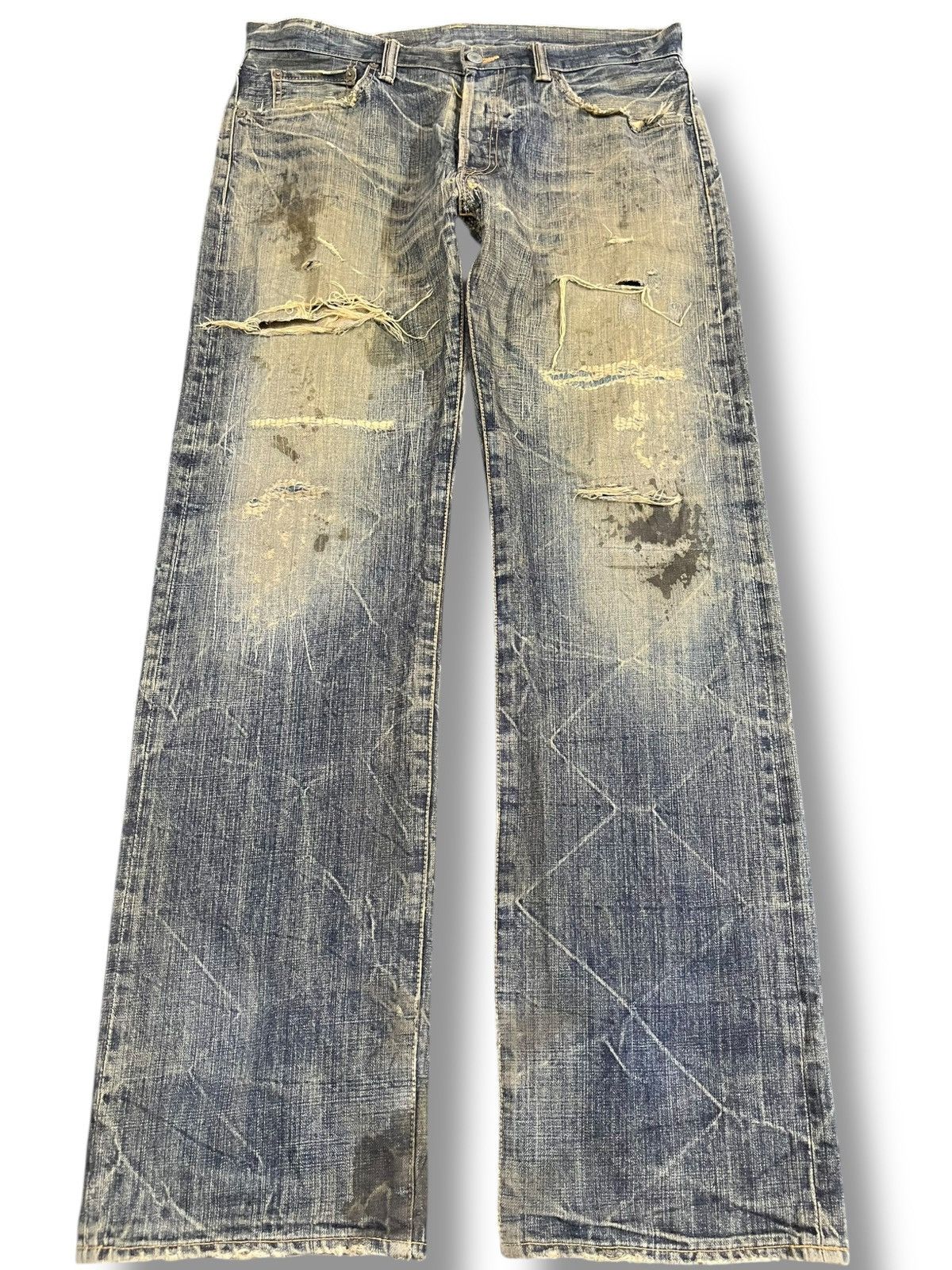 Eternal × If Six Was Nine × Japan Blue Vintage Eternal Mudwash Ripped Distressed Denim Size US 35 - 2 Thumbnail