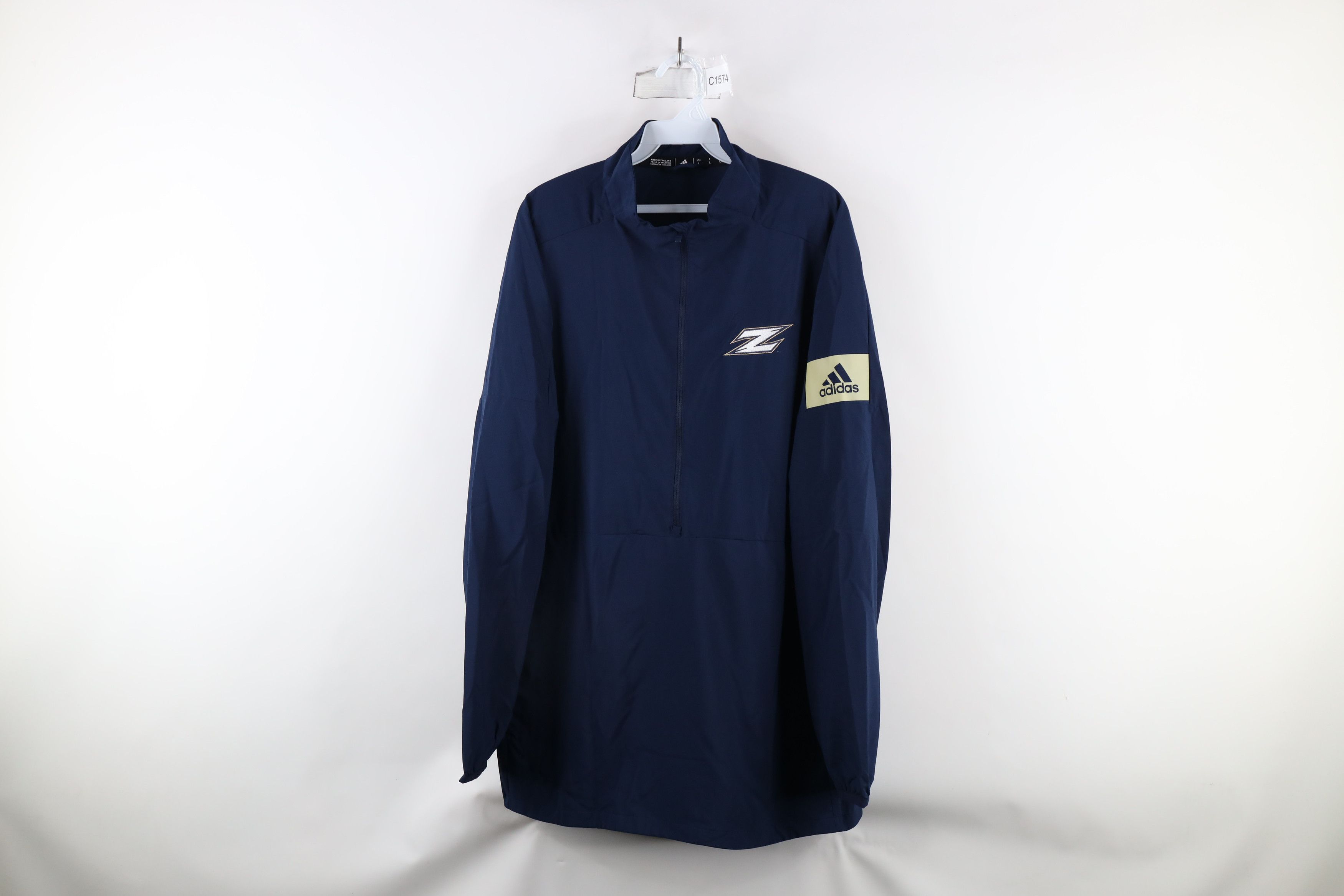 Adidas × Vintage Adidas University of Akron Baseball Half Zip Jacket Blue Size US L / EU 52-54 / 3 - 1 Thumbnail