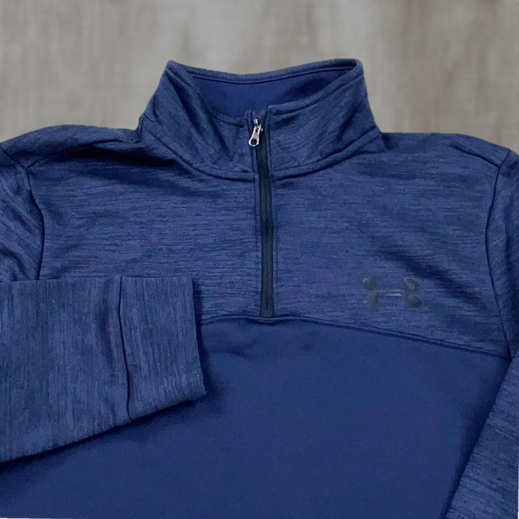 Under Armour Under Armour Sweatshirt Men Small Blue Pullover 1/4 Zip Mock Neck Regular Fit Sports Navy A3 Size US S / EU 44-46 / 1 - 1 Thumbnail