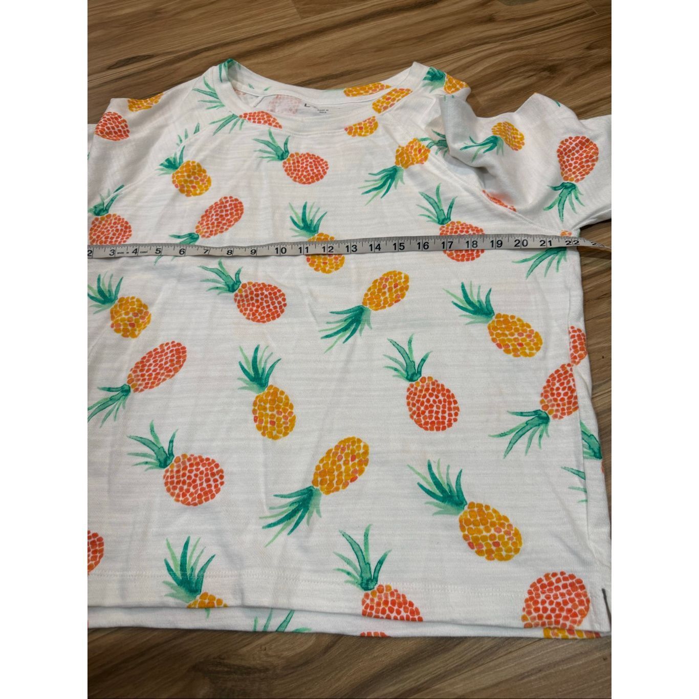 Loft LOFT white cotton pineapple print 3/4 sleeve knit top sweats Size L / US 10 / IT 46 - 6 Thumbnail
