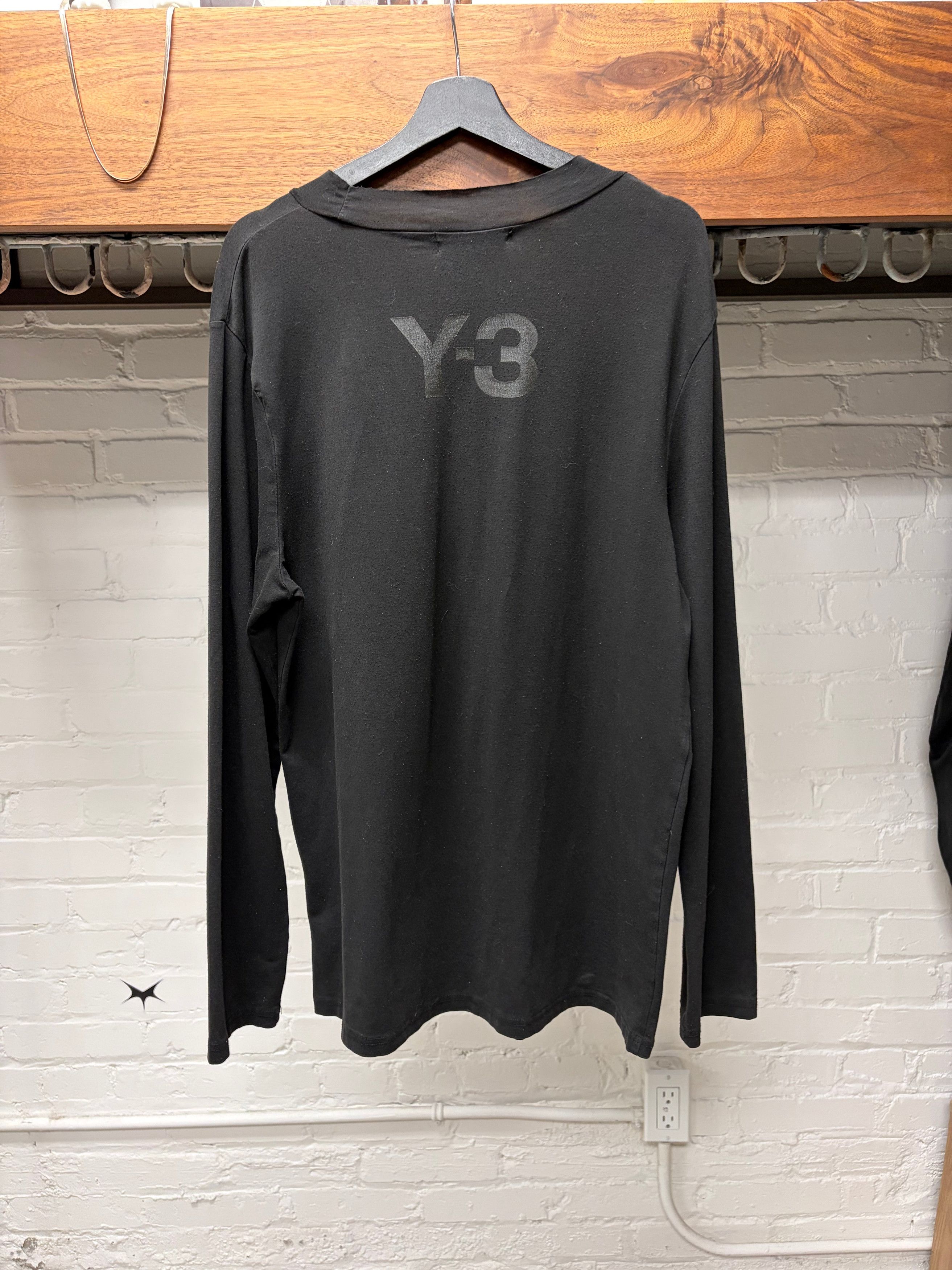 Y-3 Y-3 Yohji Yamamoto x Adidas ‘3 Stripe Cutout’ Black Long Sleeve Shirt Size US XL / EU 56 / 4 - 3 Thumbnail