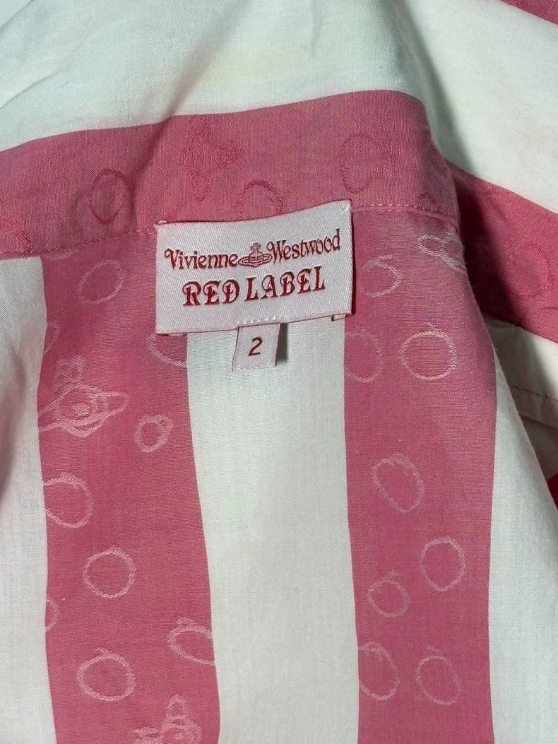 Vivienne Westwood Vivienne Westwood White and pink striped bow tie short sle Size S / US 4 / IT 40 - 6 Thumbnail