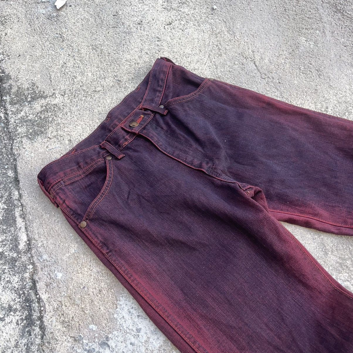 Le Grande Bleu (L.G.B.) Rare Flare Wrangler Japan Red Hue Denim Rare Overdyed Wash Size US 29 - 5 Thumbnail