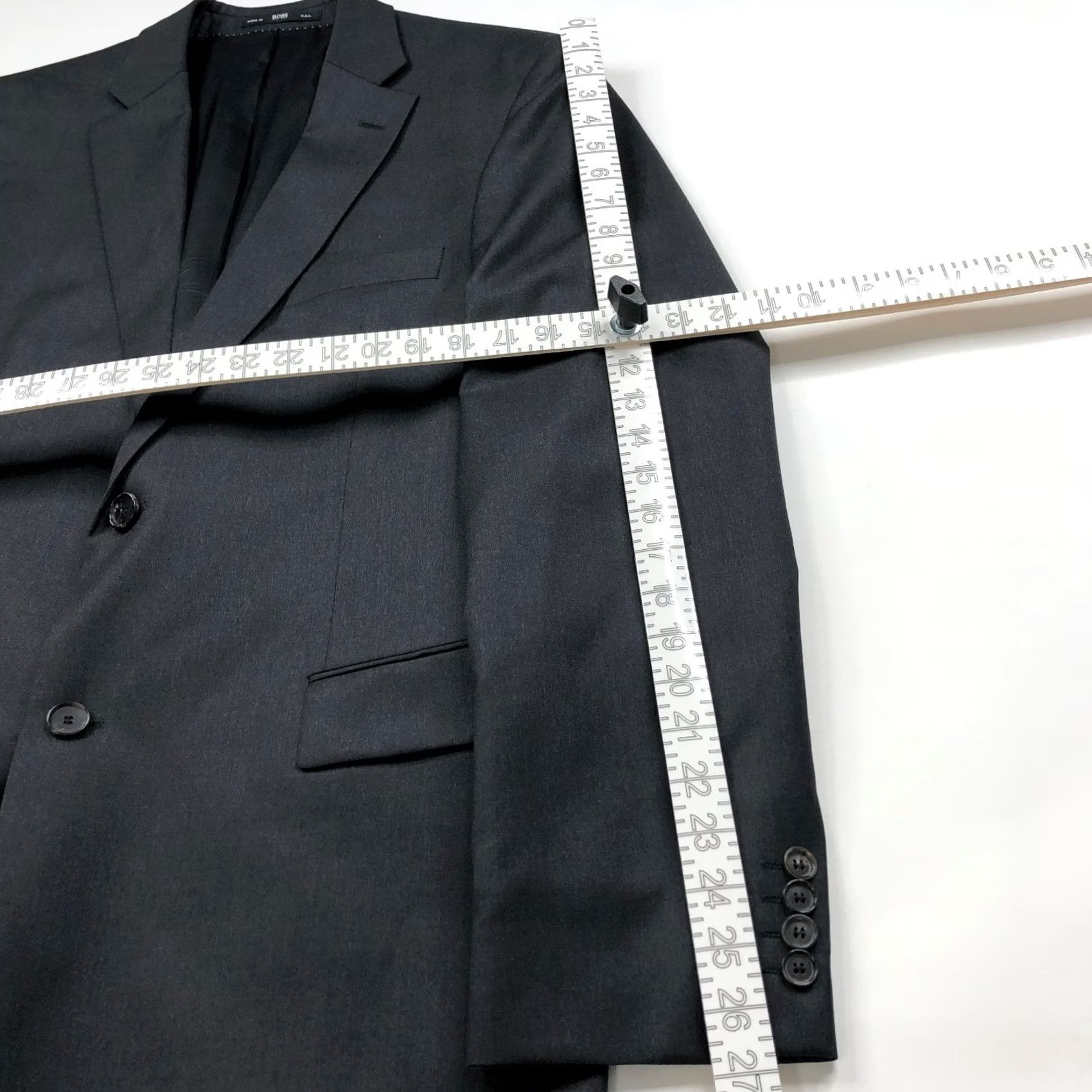 Hugo Boss Hugo Boss Blazer Jacket Mens 42L Wool Gray Notch Long 2-Button Single-Breasted Movie Pasolini Style Runtime: N/A Size 42R - 6 Thumbnail