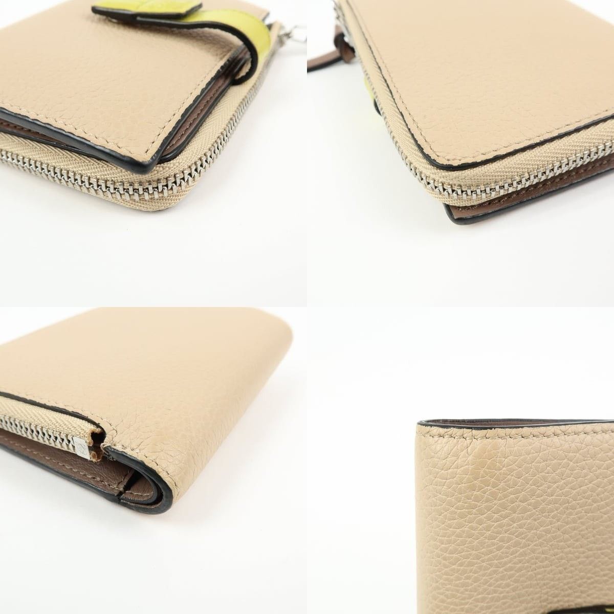 Loewe Loewe Anagram Compact Wallet Calfskin Beige Size ONE SIZE - 4 Thumbnail