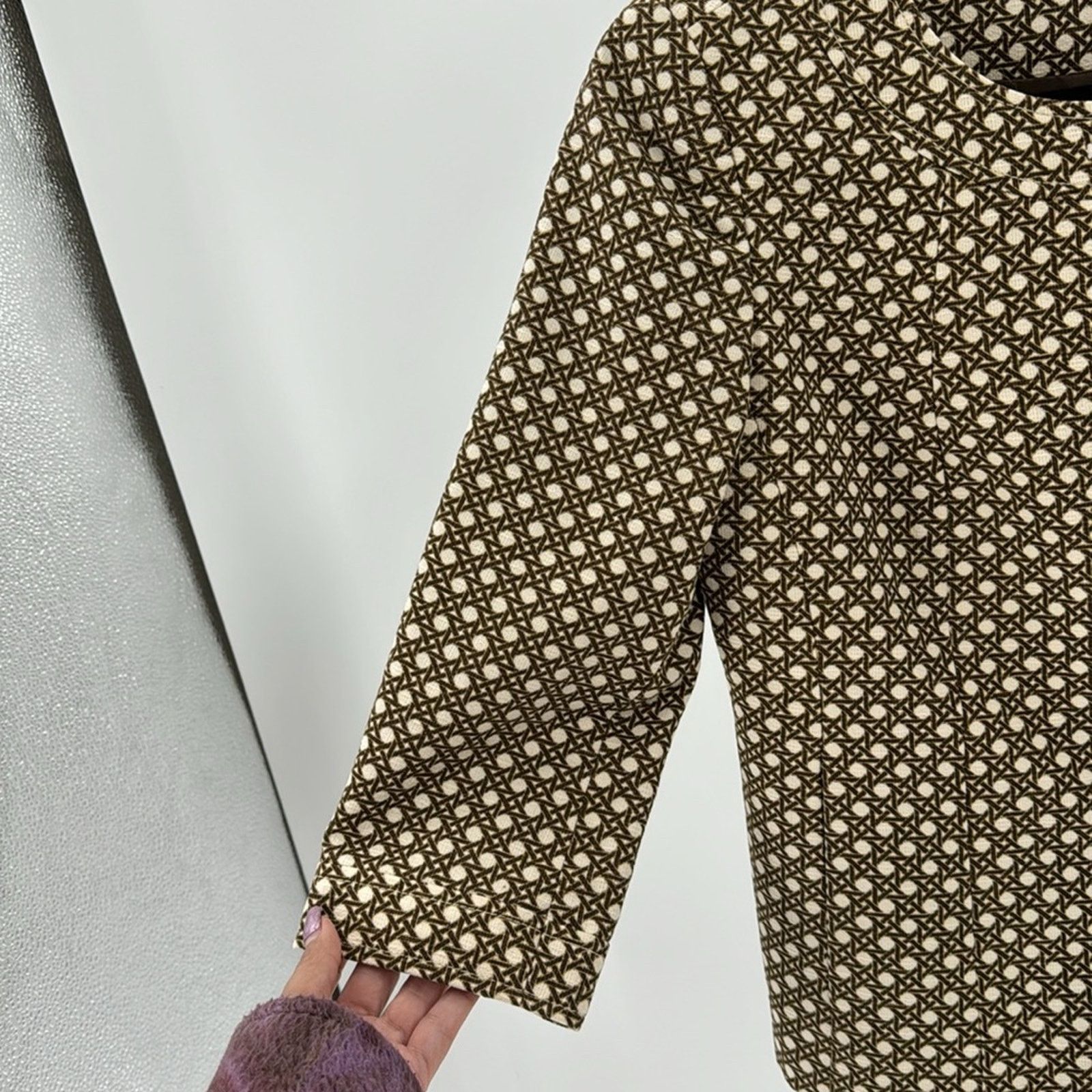 Other Talbots Brown Cream Tweed 3 quarter sleeve 4P blazer Size S / US 4 / IT 40 - 6 Thumbnail