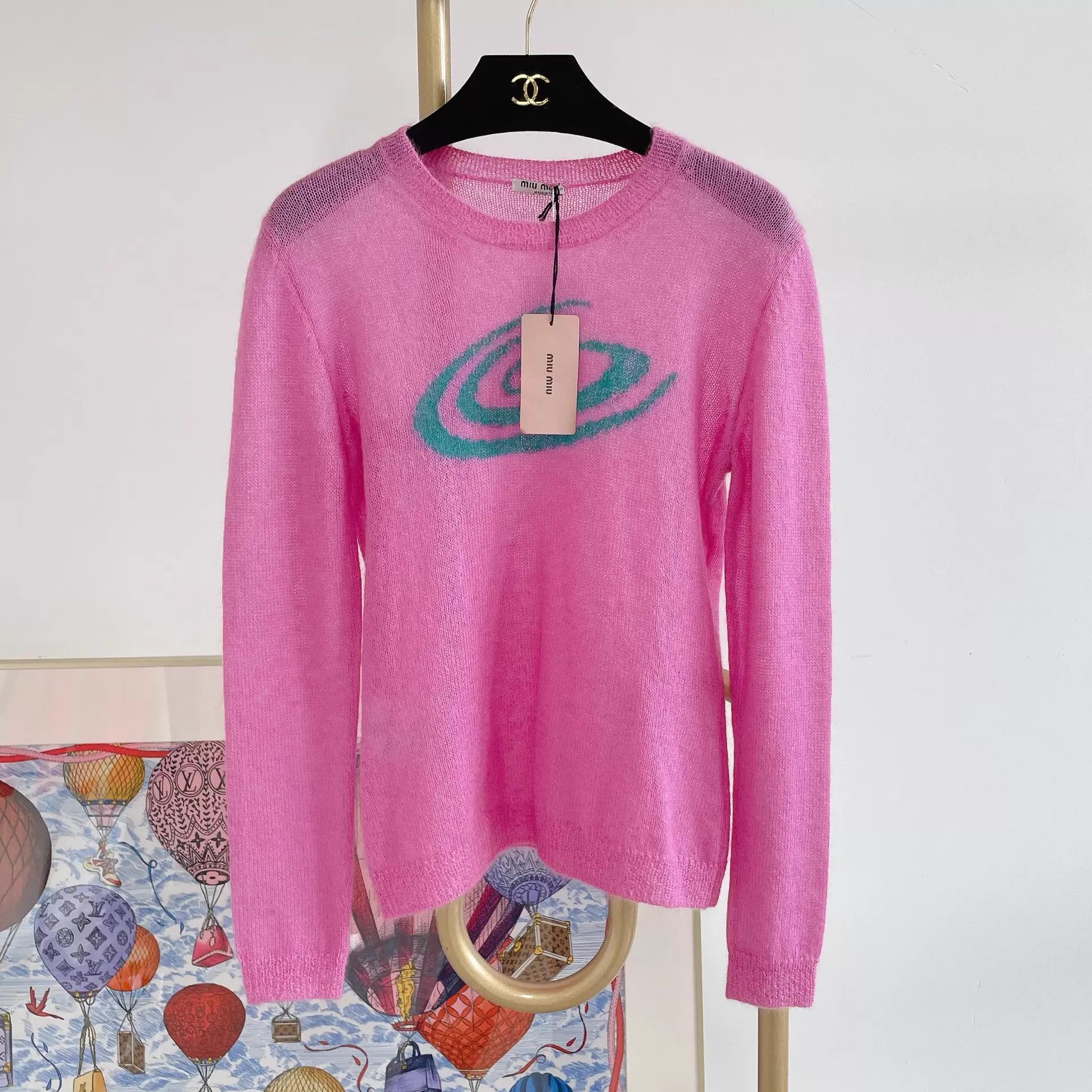 Miu Miu MIU MIU purple-pink mohair top size 40 Size S / US 4 / IT 40 - 1 Thumbnail