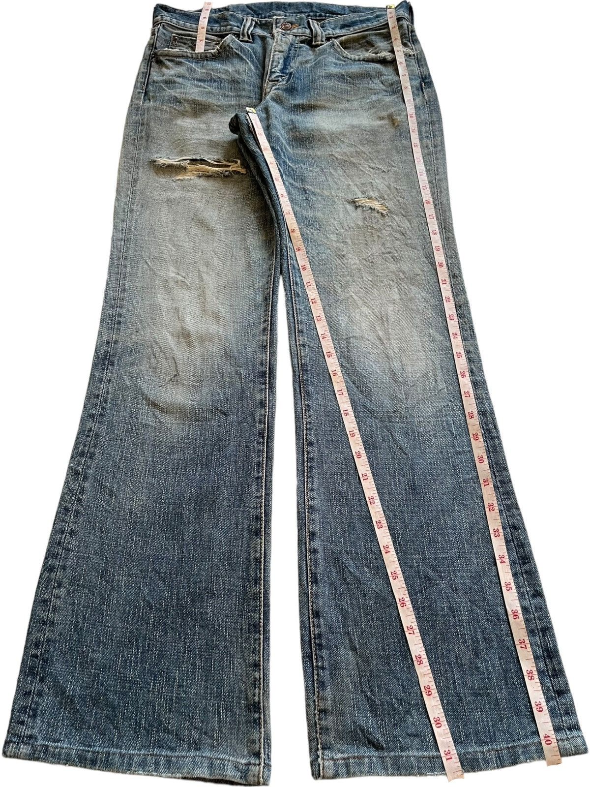 Japanese Brand SALES🔥Vintage Japanese Faded Wash Distress Bootcut Jeans Size US 31 - 12 Thumbnail