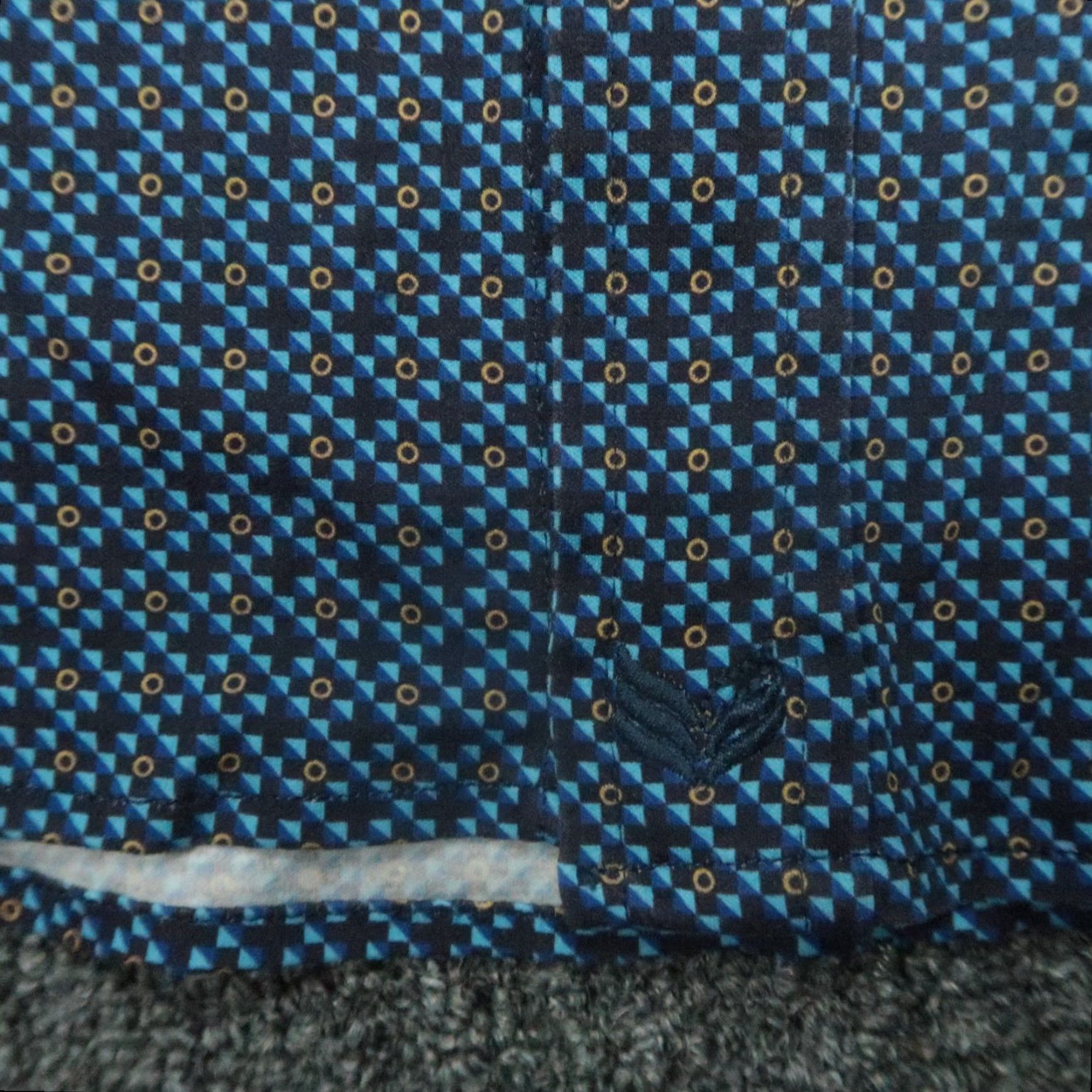 Vintage Buttercloth Shirt Mens Large Blue Abstract Geometric Long Sleeve Button-Up Size US L / EU 52-54 / 3 - 4 Thumbnail