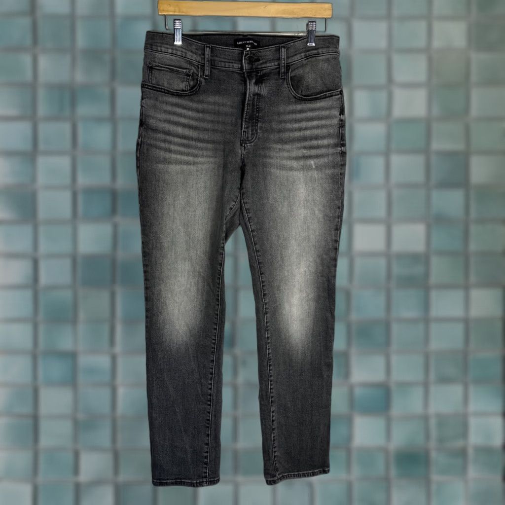 Lucky Brand Lucky Brand 223 Straight Jeans Mens W32 L32 Gray Denim 5-Pocket Stretch Slim Regular Casual Pants Size US 32 / EU 48 - 1 Thumbnail