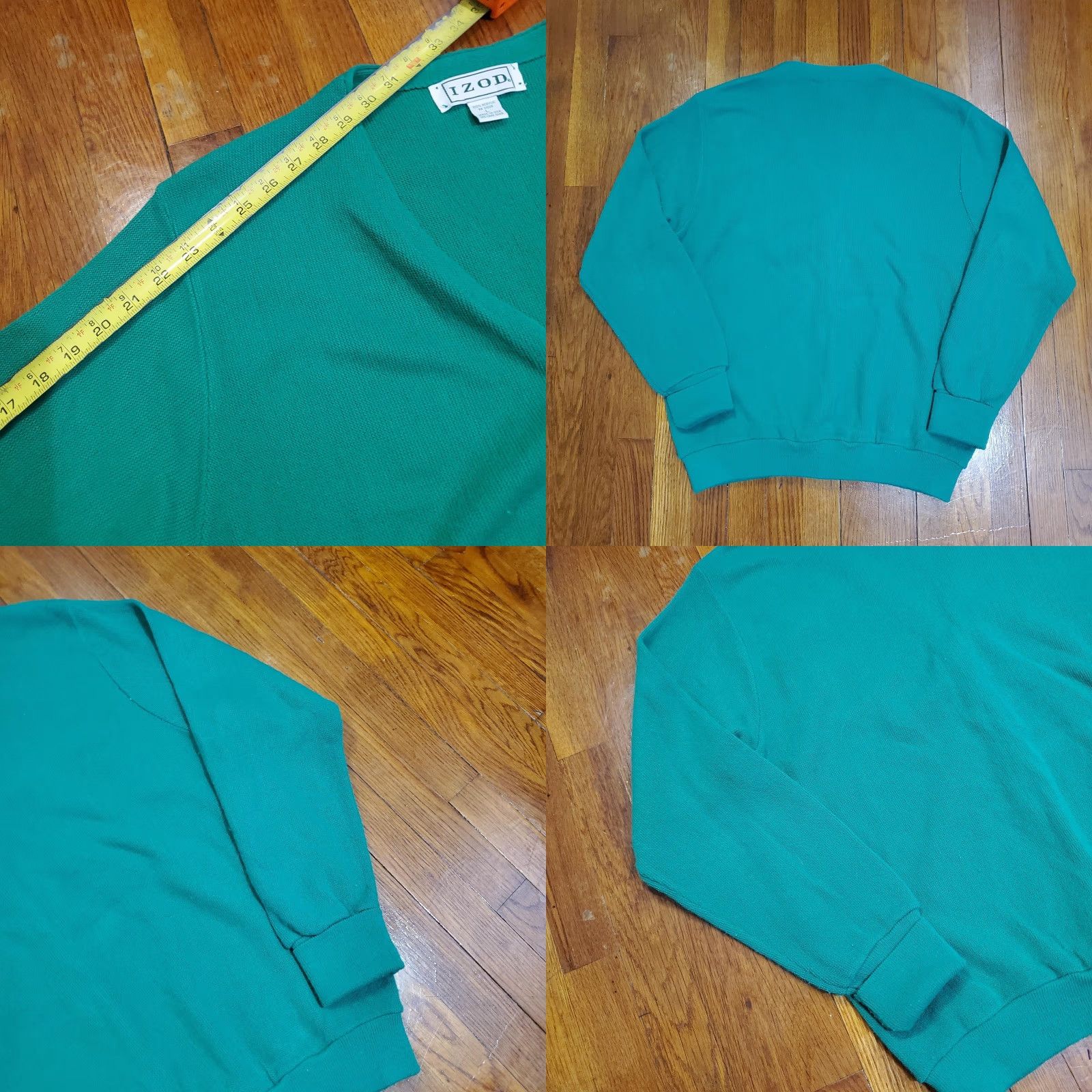 Izod VINTAGE Izod Cardigan Sweater Mens Large Green Acrylic Button Front Knit Crest 80s Size US L / EU 52-54 / 3 - 8 Thumbnail