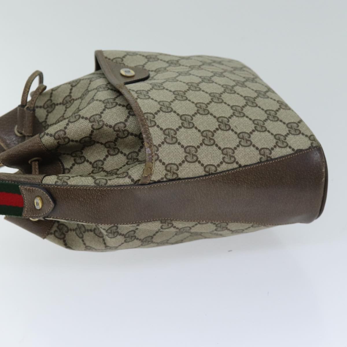Gucci GUCCI Web Sherry Line GG Supreme Shoulder Bag Beige Red 41 Size ONE SIZE - 4 Thumbnail