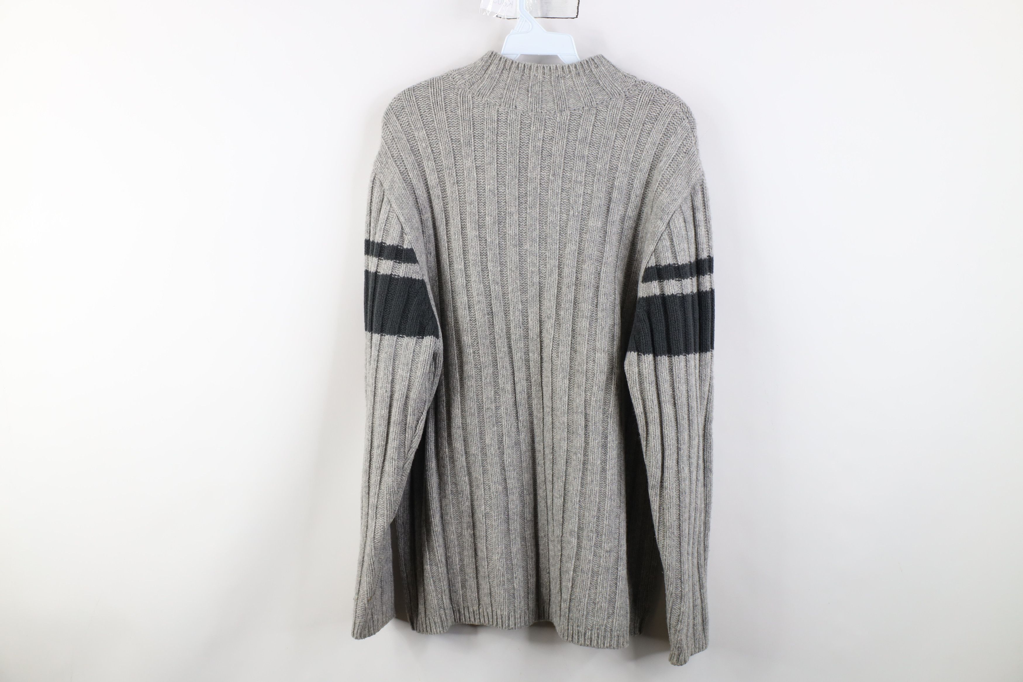 Vintage Vintage 90s Streetwear Block Ribbed Knit Mock Neck Sweater Size US M / EU 48-50 / 2 - 10 Thumbnail