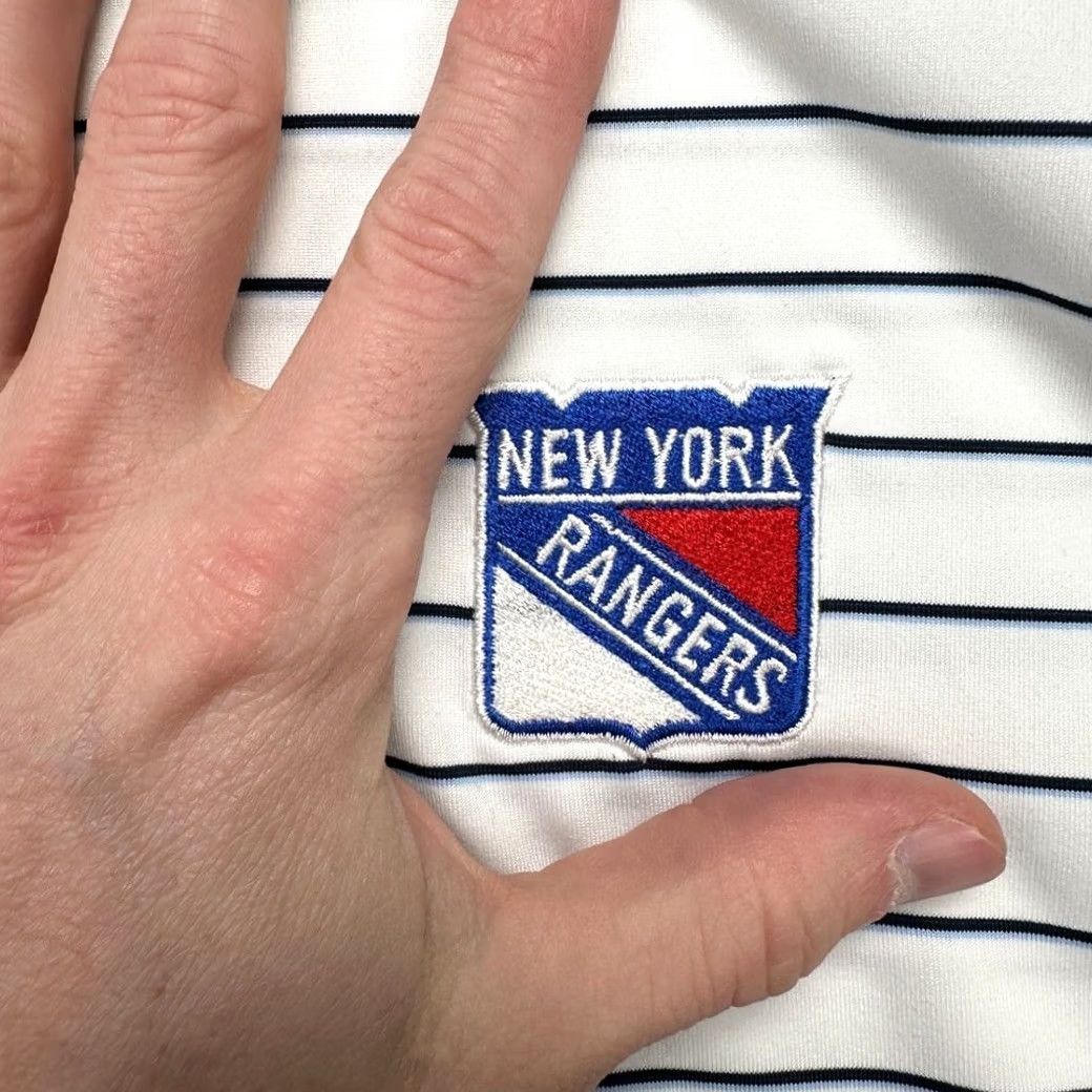 Vintage Fairway & Greene Polo Shirt Mens Large White Pinstripe Rugby Golf Fairway Greene Polo Shirt Mens Size US L / EU 52-54 / 3 - 6 Thumbnail