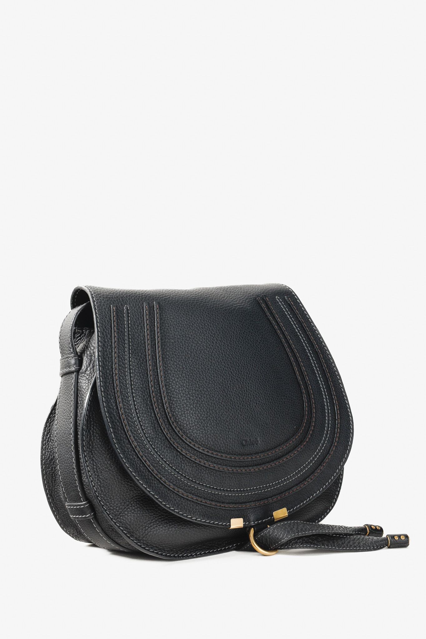 Chloe Chloe Marcie Leather Topstitch Cross-Body Saddle Bag Size ONE SIZE - 2 Thumbnail