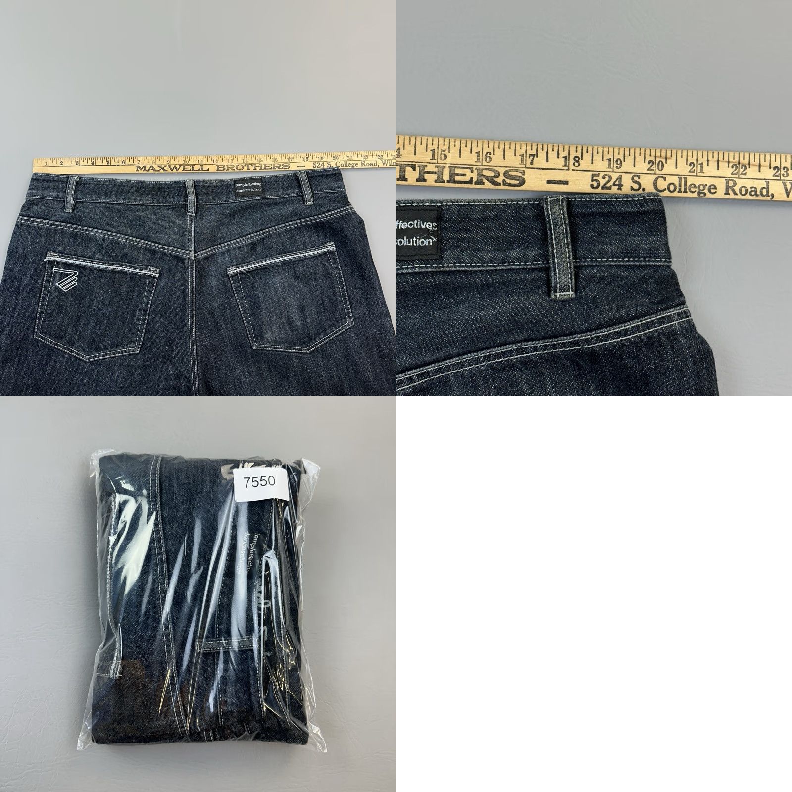Templa VINTAGE Temple Jeans Mens 40x34 Dark Wash Wide Leg Baggy Hip Hop Button Fly Y2K Jeans Size US 40 / EU 56 - 10 Thumbnail