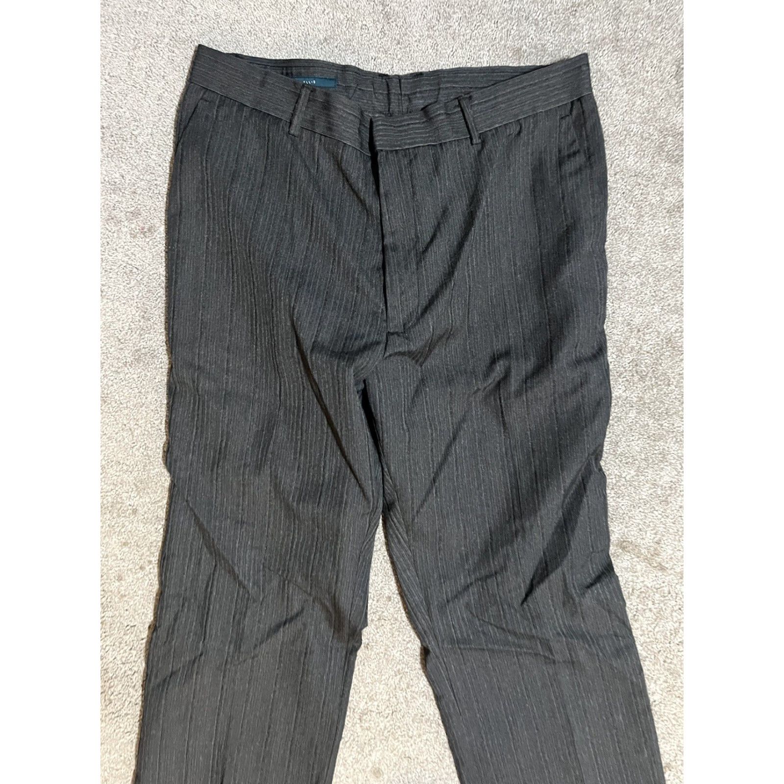 Perry Ellis Perry Ellis Pants Men Gray Flat Front Modern Fit 36x32 Cargo Slim Straight Twill Cotton Belt Loops Pocket 8 in Inseam 32 in Size US 36 / EU 52 - 2 Thumbnail