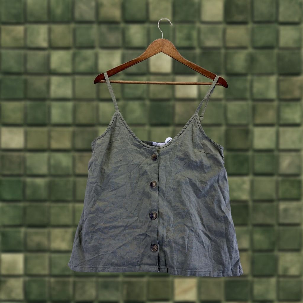 Vintage SZ Revamped Linen Collection Earth Green Linen Blens Womens Tank Top L NWT-7617 Tank Womens L Green Linen Casual Summer Size L / US 10 / IT 46 - 1 Thumbnail