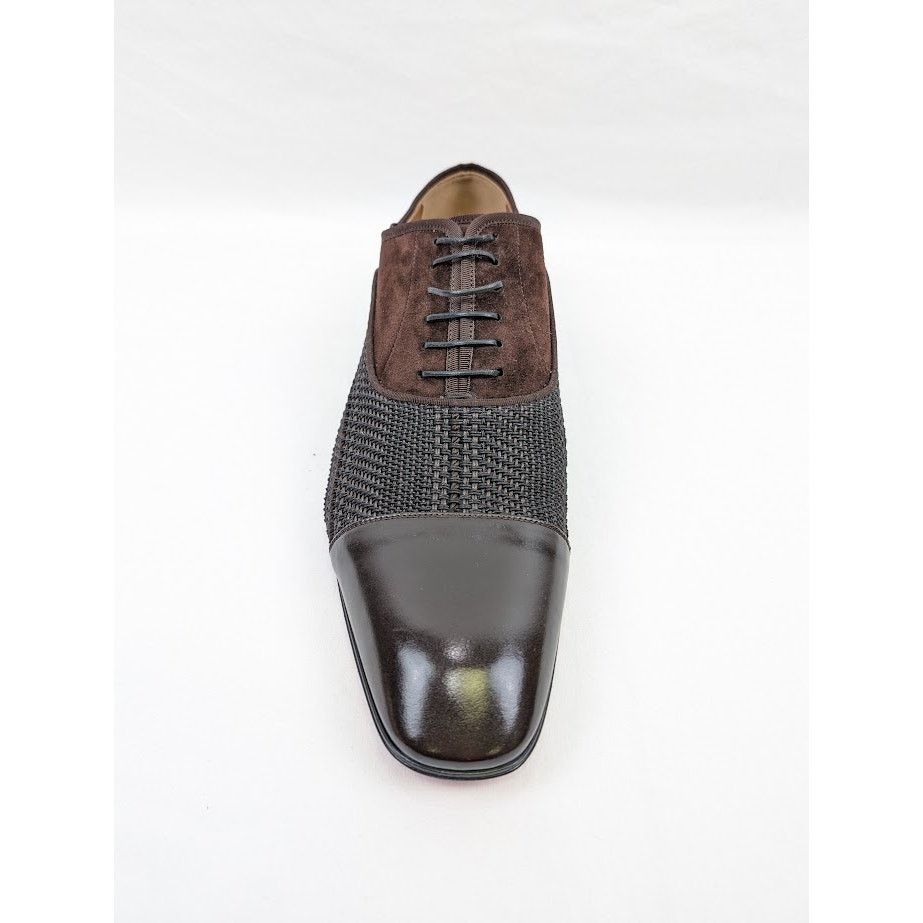 Christian Louboutin o1rshd1 Patent Calf Tresse Provence Lace Up Shoes Dark Brown Size US 11.5 / EU 44-45 - 6 Thumbnail