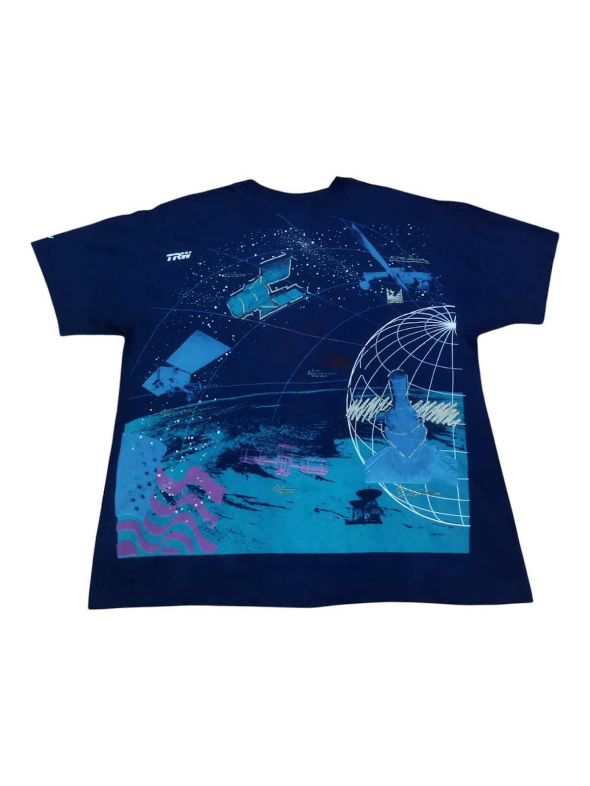NASA Vintage 90s Nasa All Over Print Shirt Astro Surfer Dali Tee Size US XL / EU 56 / 4 - 3 Thumbnail