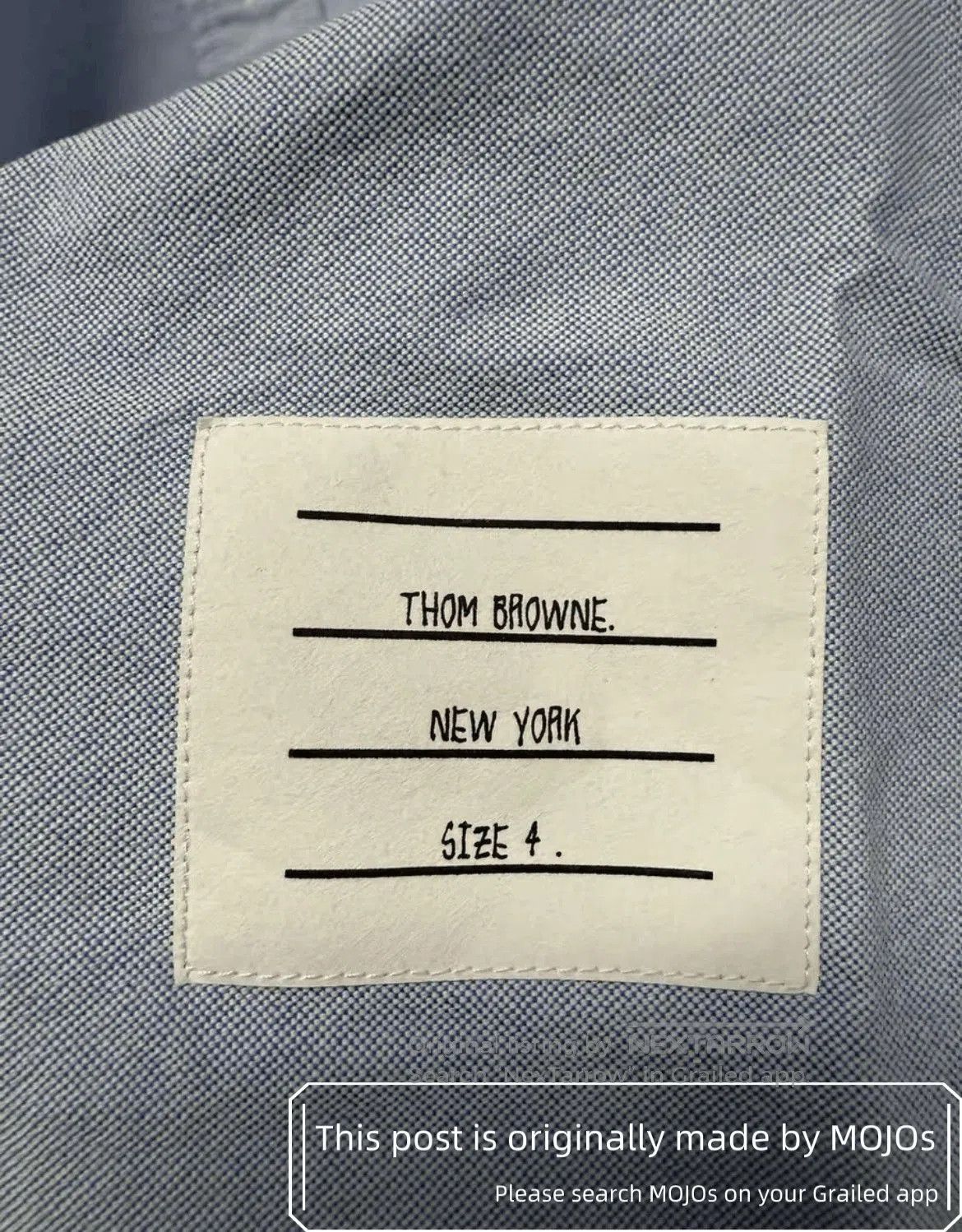 Thom Browne Sz 4 Thom Browne Logo Patch S/S Blue Shirt. Size US XL / EU 56 / 4 - 5 Thumbnail