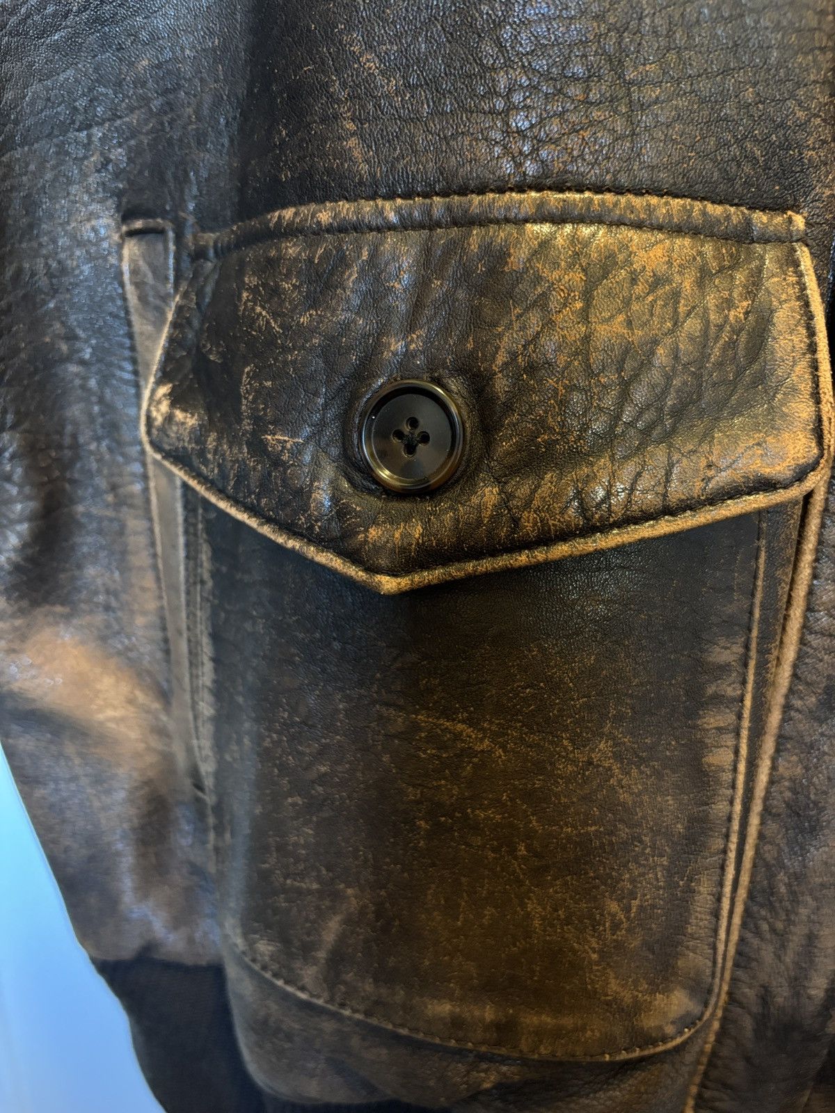 Arizona Jean Co. LEATHER JACKET BOMBER - XL VINTAGE LOOK/STYLE Size US XL / EU 56 / 4 - 5 Thumbnail