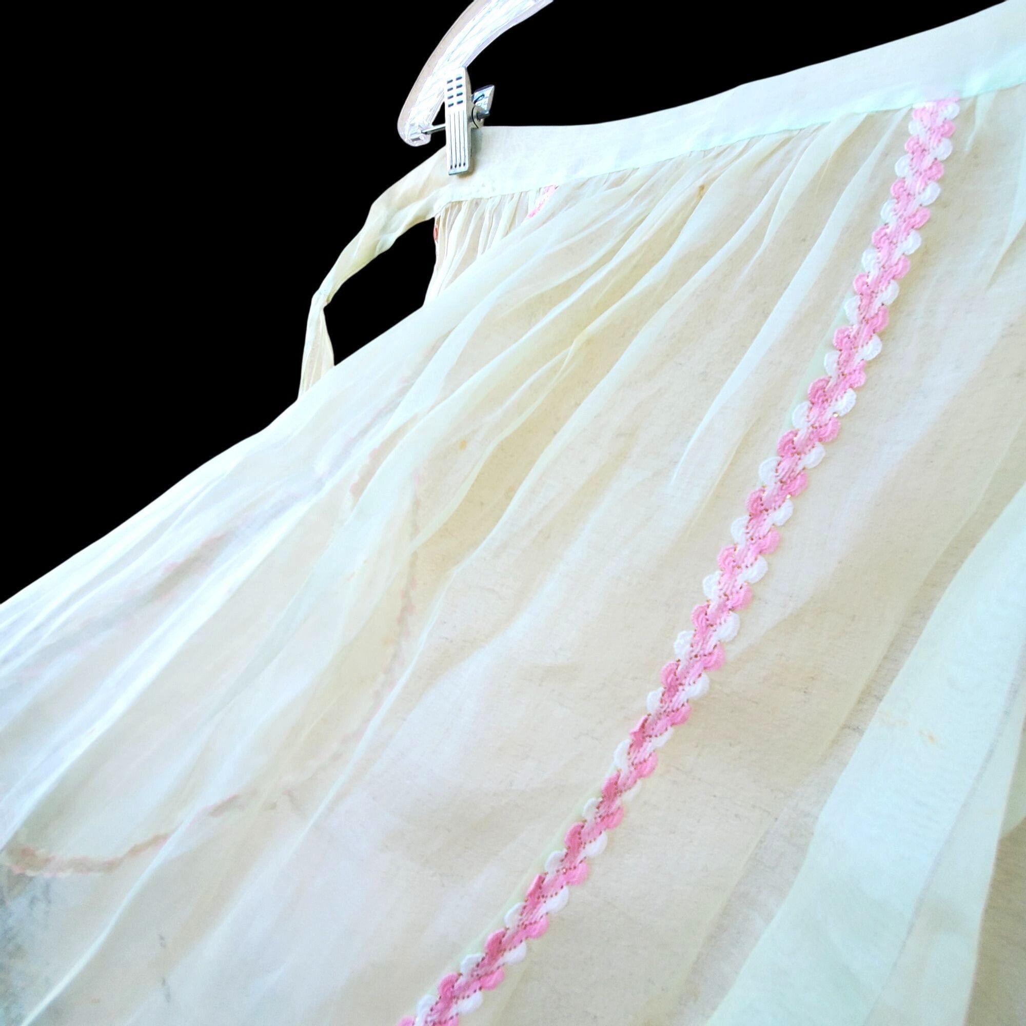 Vintage Vintage 1930s Sheer Organza Apron Mid Century Burlesque Cost Size ONE SIZE - 4 Thumbnail