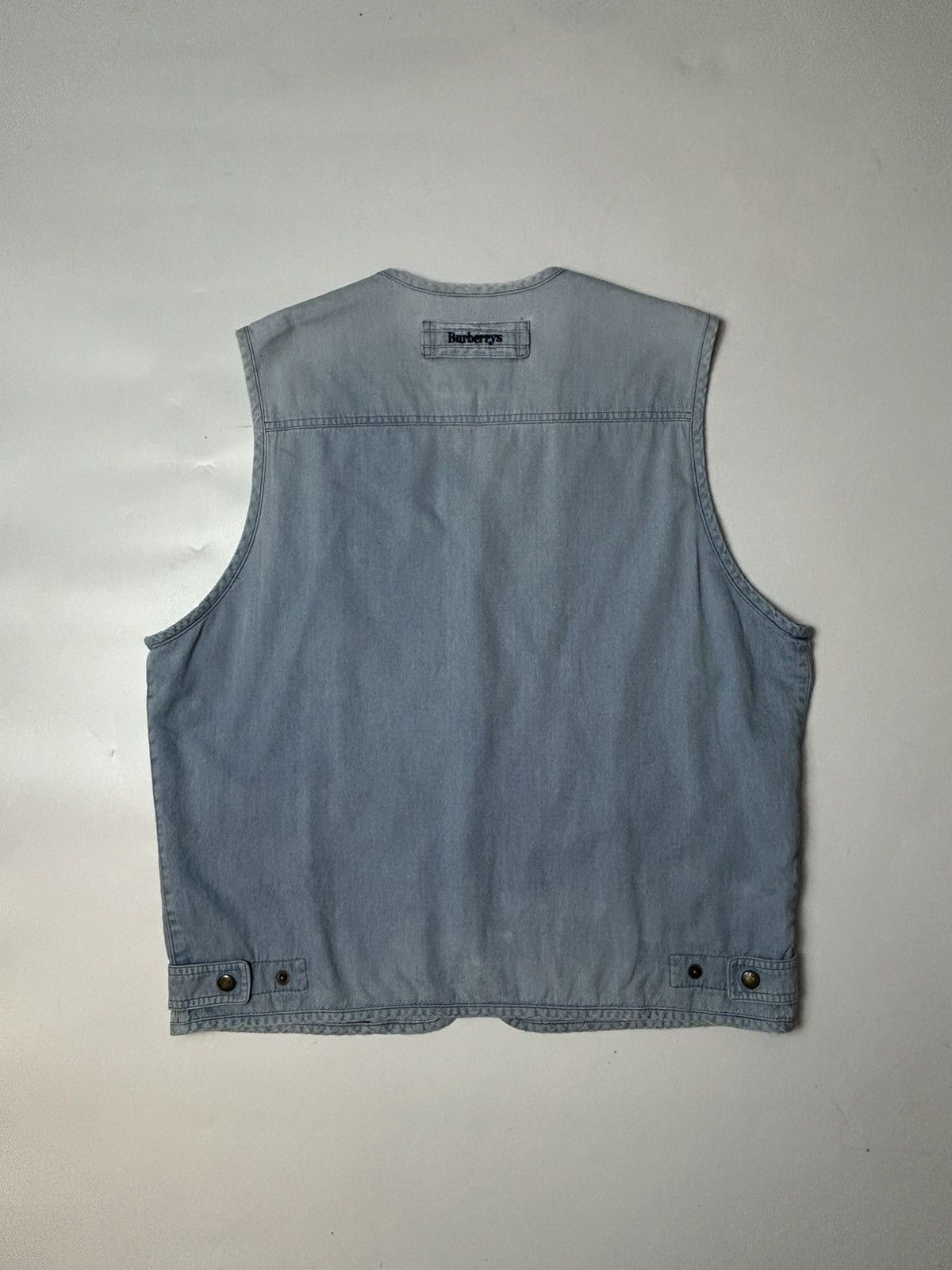 Burberry × Burberry Prorsum × Designer VINTAGE BURBERRY DENIM TACTICAL POCKET STYLE VEST Size US L / EU 52-54 / 3 - 3 Thumbnail