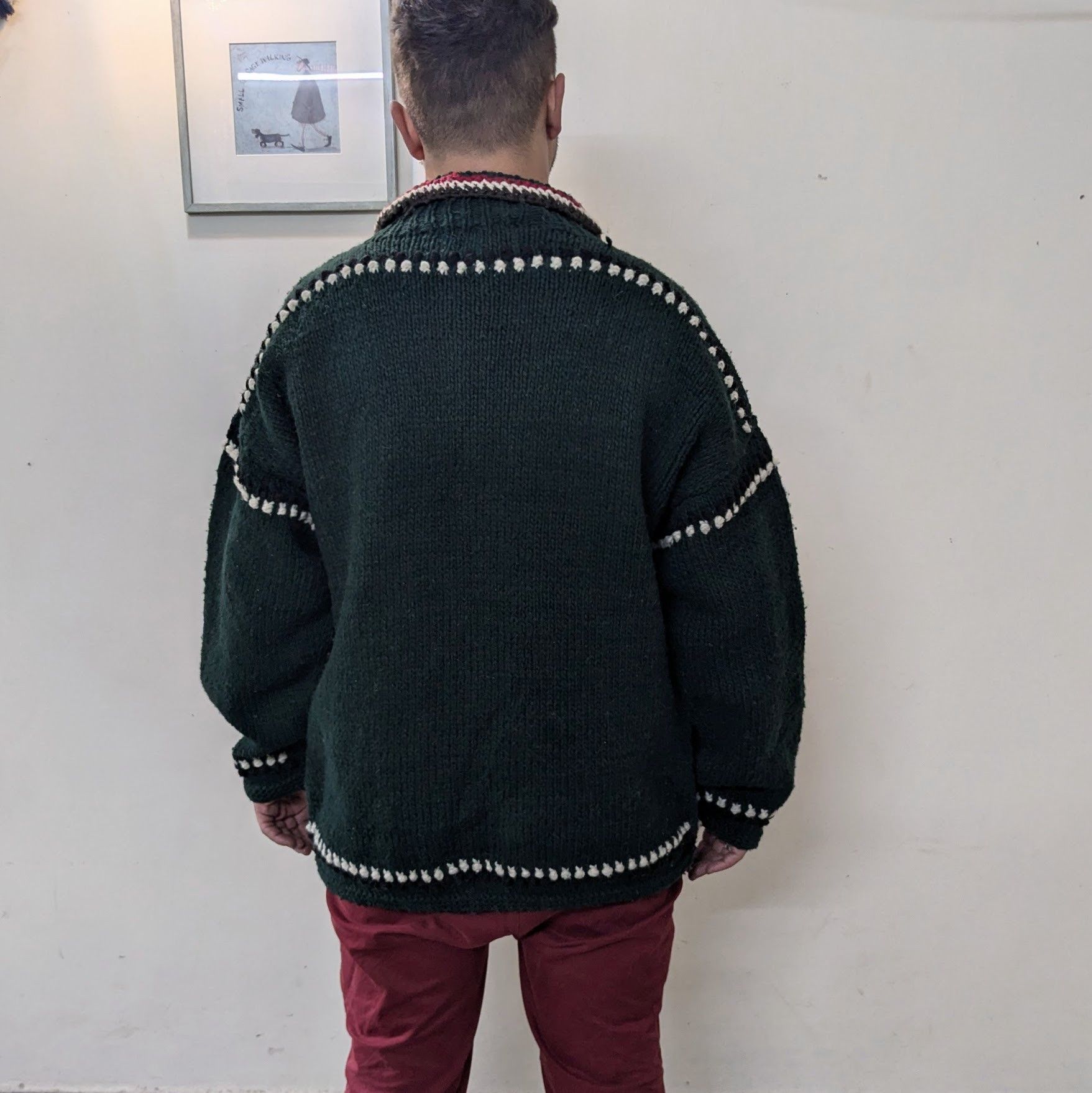 Vintage Heavy 100% wool Otavalo native american hand knitted Size US XL / EU 56 / 4 - 6 Thumbnail