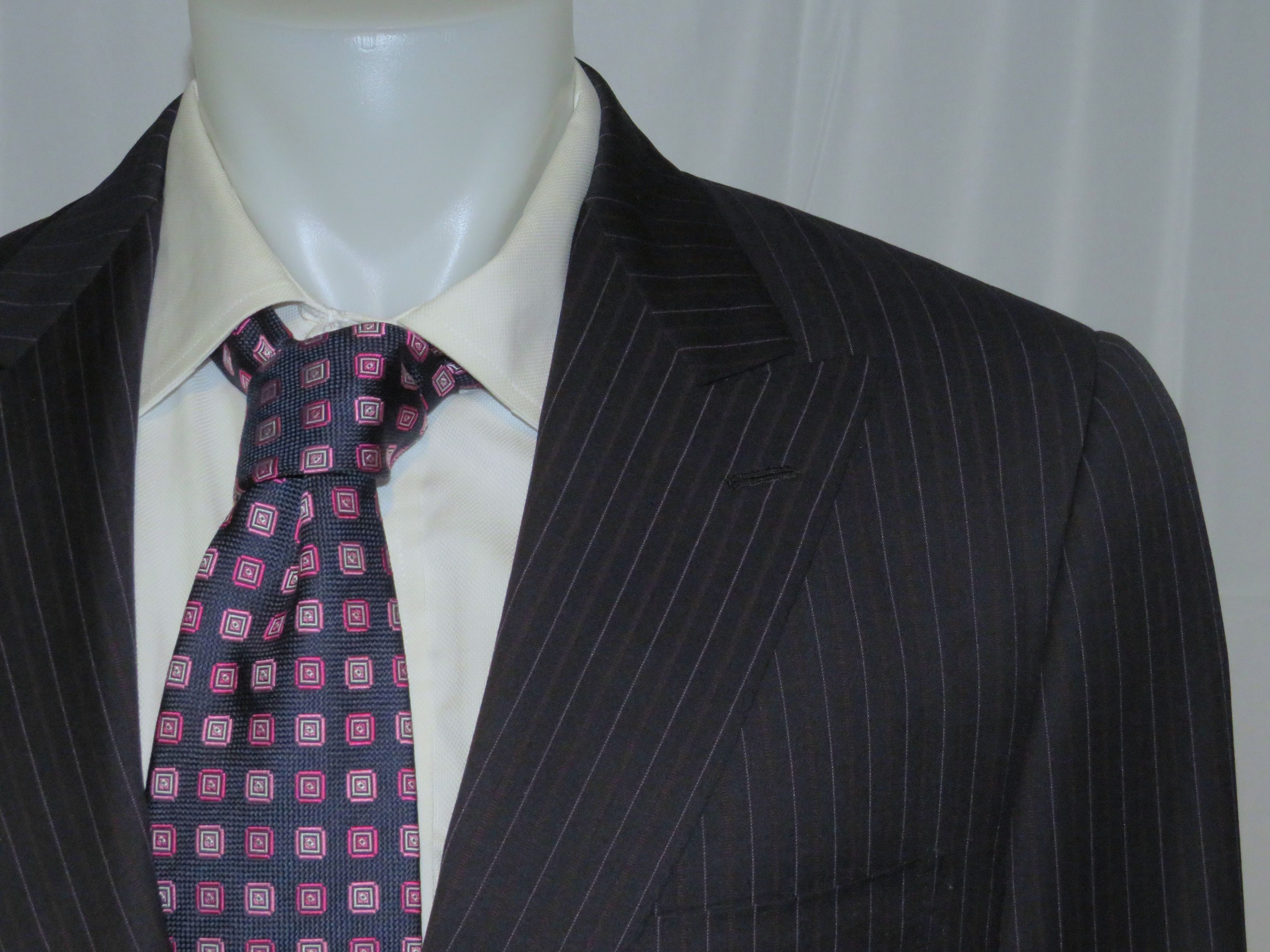 Other Marcello Vero by D'Avenza Navy Striped Two Button Suit 43R Size 44R - 6 Thumbnail