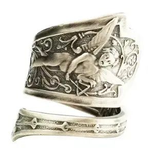Japanese Brand Adjustable Angel Music Carved Spoon Ring Size ONE SIZE - 1 Thumbnail