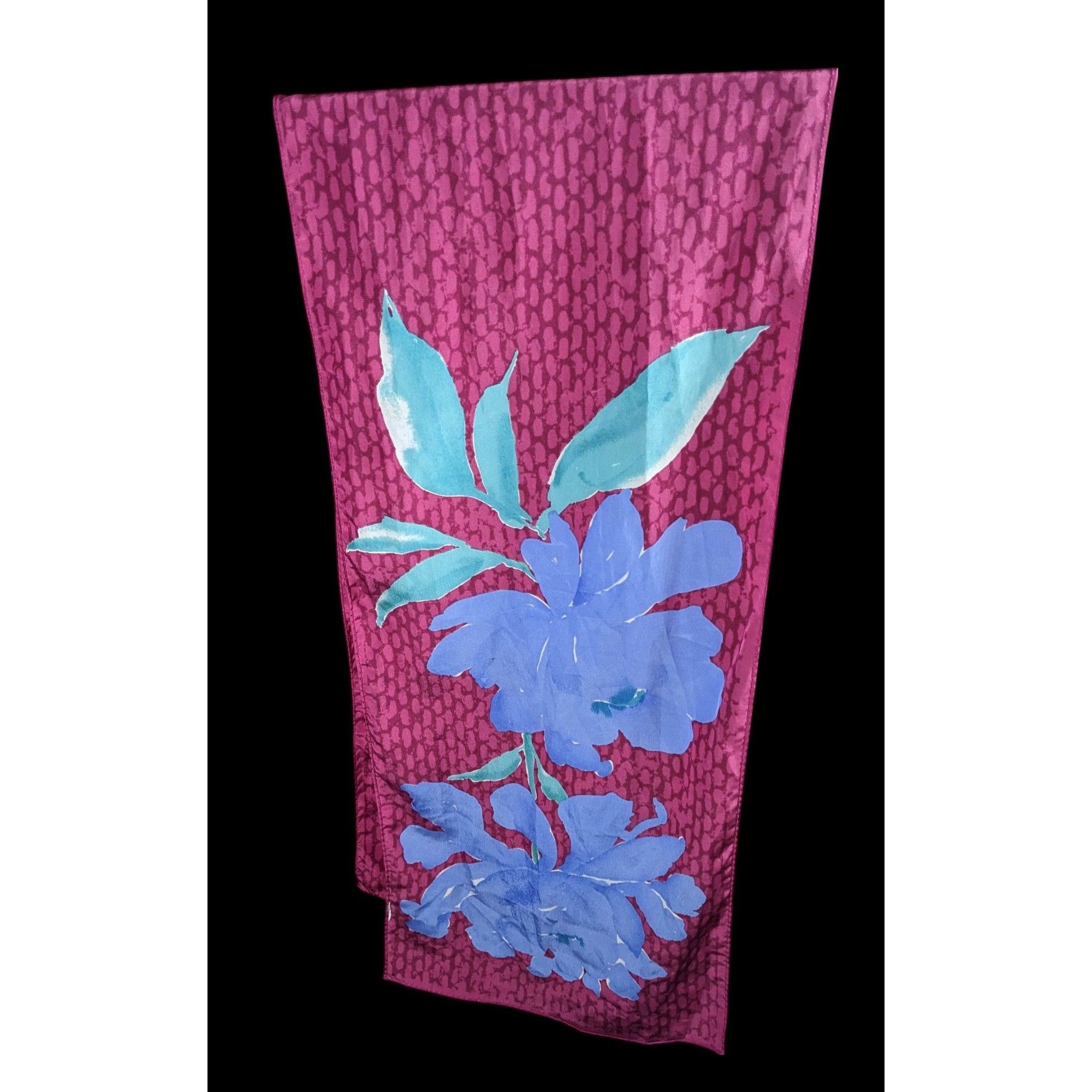 Other Vintage 70s Veresa By Vera Magenta And Periwinkle Floral Sca Size ONE SIZE - 1 Thumbnail
