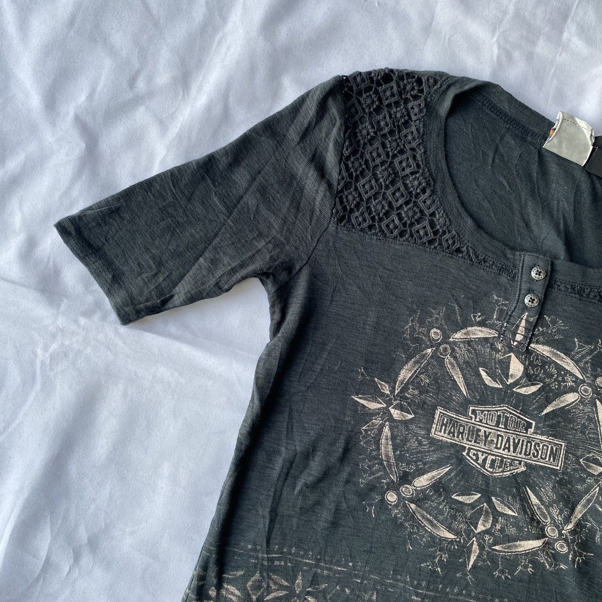 Harley Davidson × If Six Was Nine × Japanese Brand Vintage Pattern Harley Davidson Blouses Size XS / US 0-2 / IT 36-38 - 2 Thumbnail