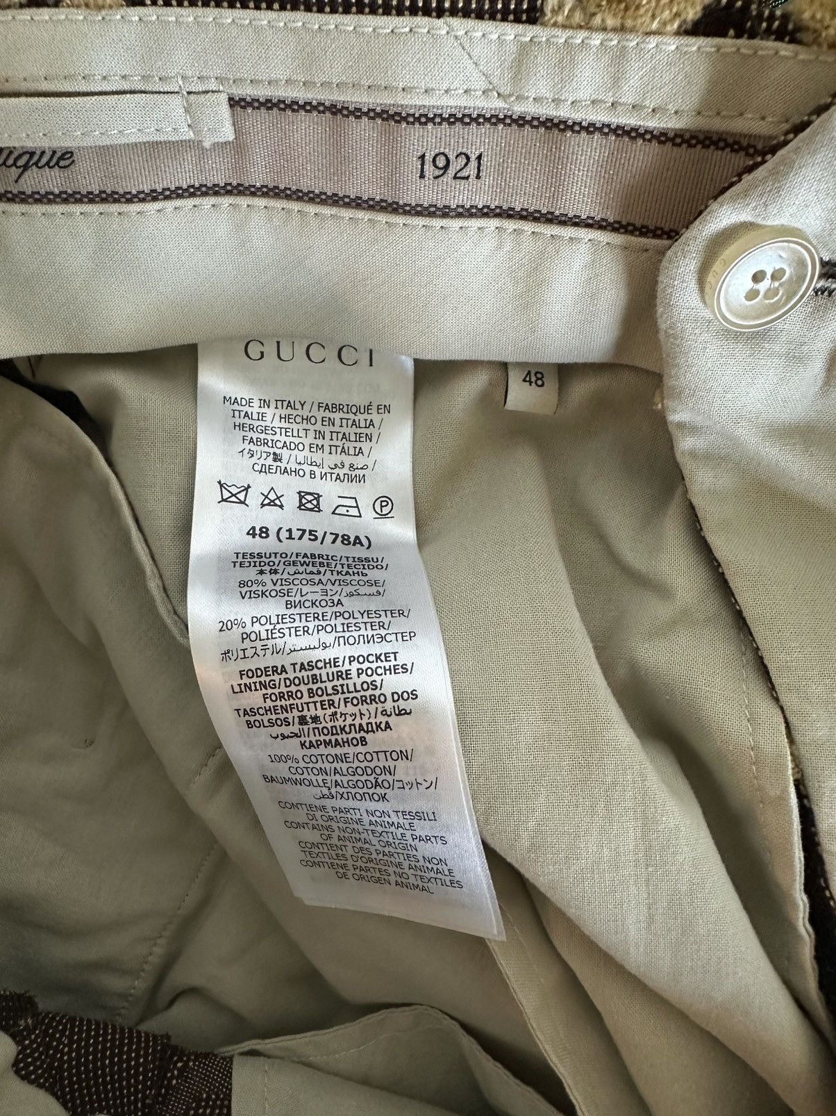 Gucci Gucci GG monogram brown velvet blazer/suit jacket & trousers Size 48R - 9 Thumbnail